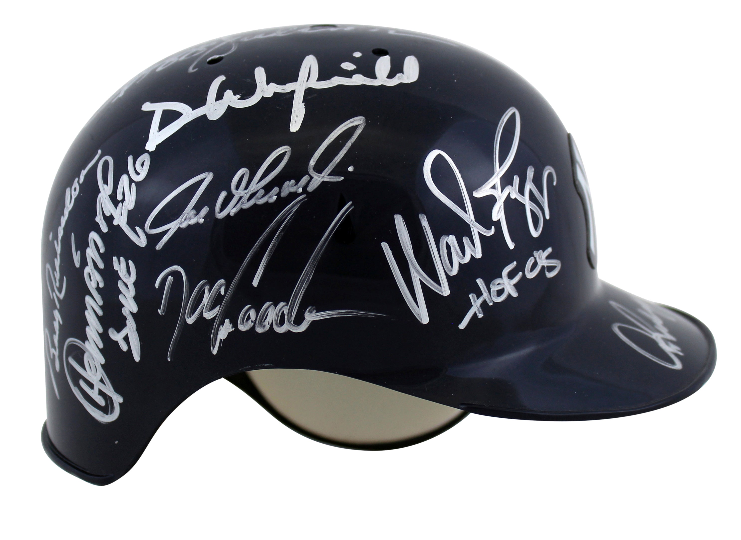 Yankees (15) Rodriguez, Boggs, Gooden, Girardi Signed Mini Helmet BAS #AA03814