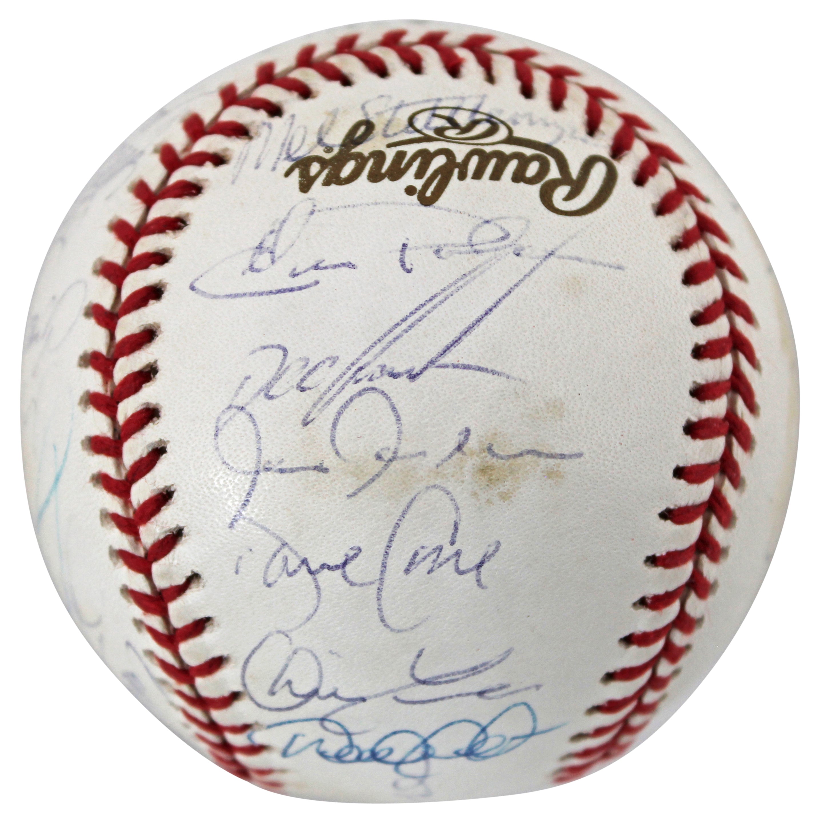 2000 Yankees (28) Torre, Jeter, RIvera Signed WS Logo Oml Baseball JSA #Z25857
