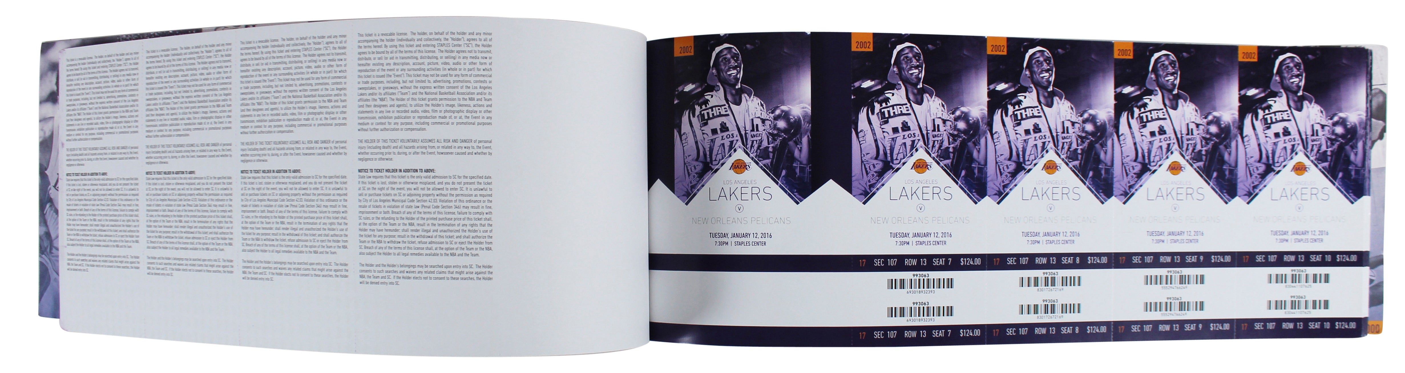 Lakers Kobe Bryant Signed 2015-16 Final Season Season Ticket Holder Book BAS