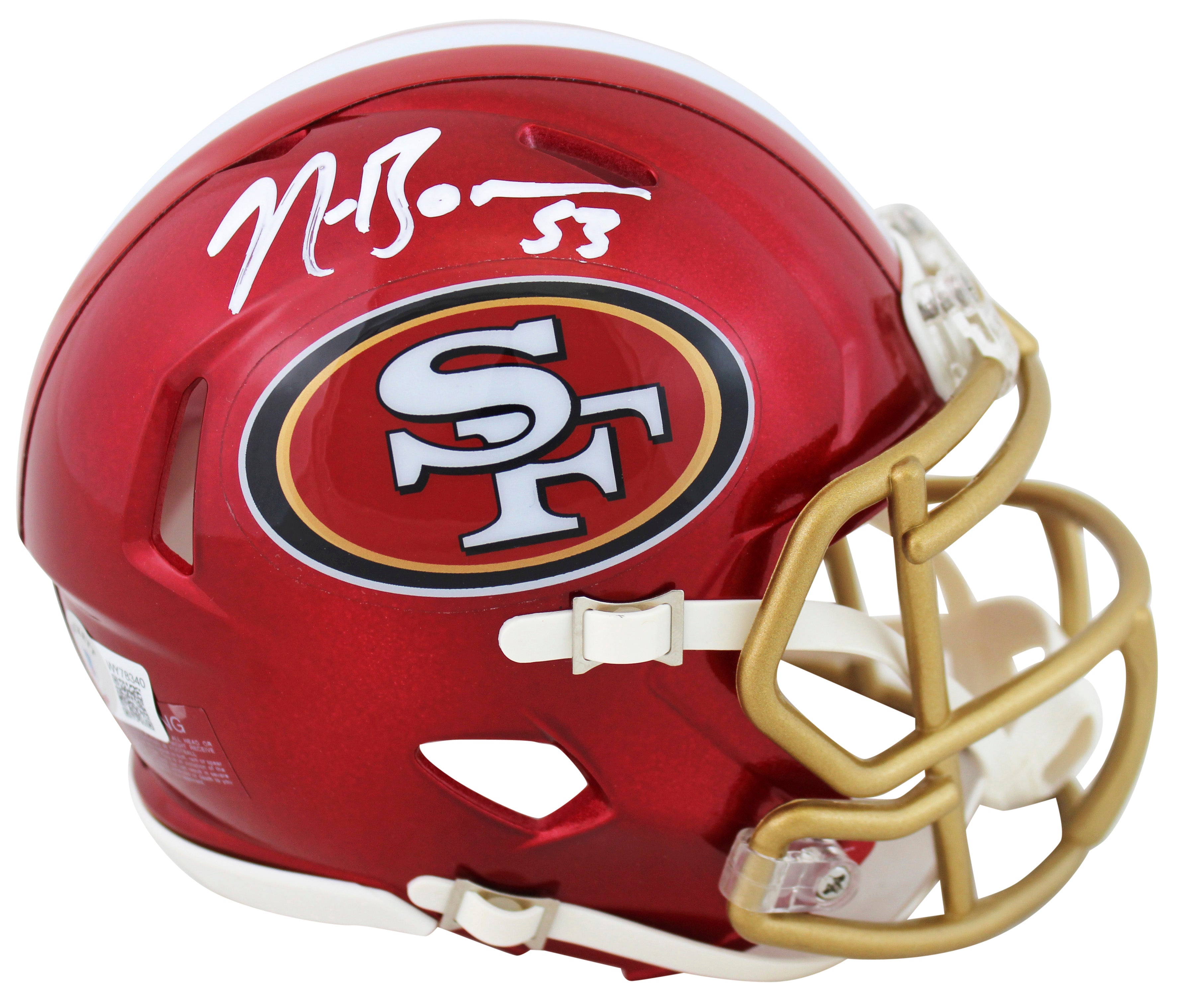 49ers Navorro Bowman Authentic Signed Flash Speed Mini Helmet BAS Witnessed