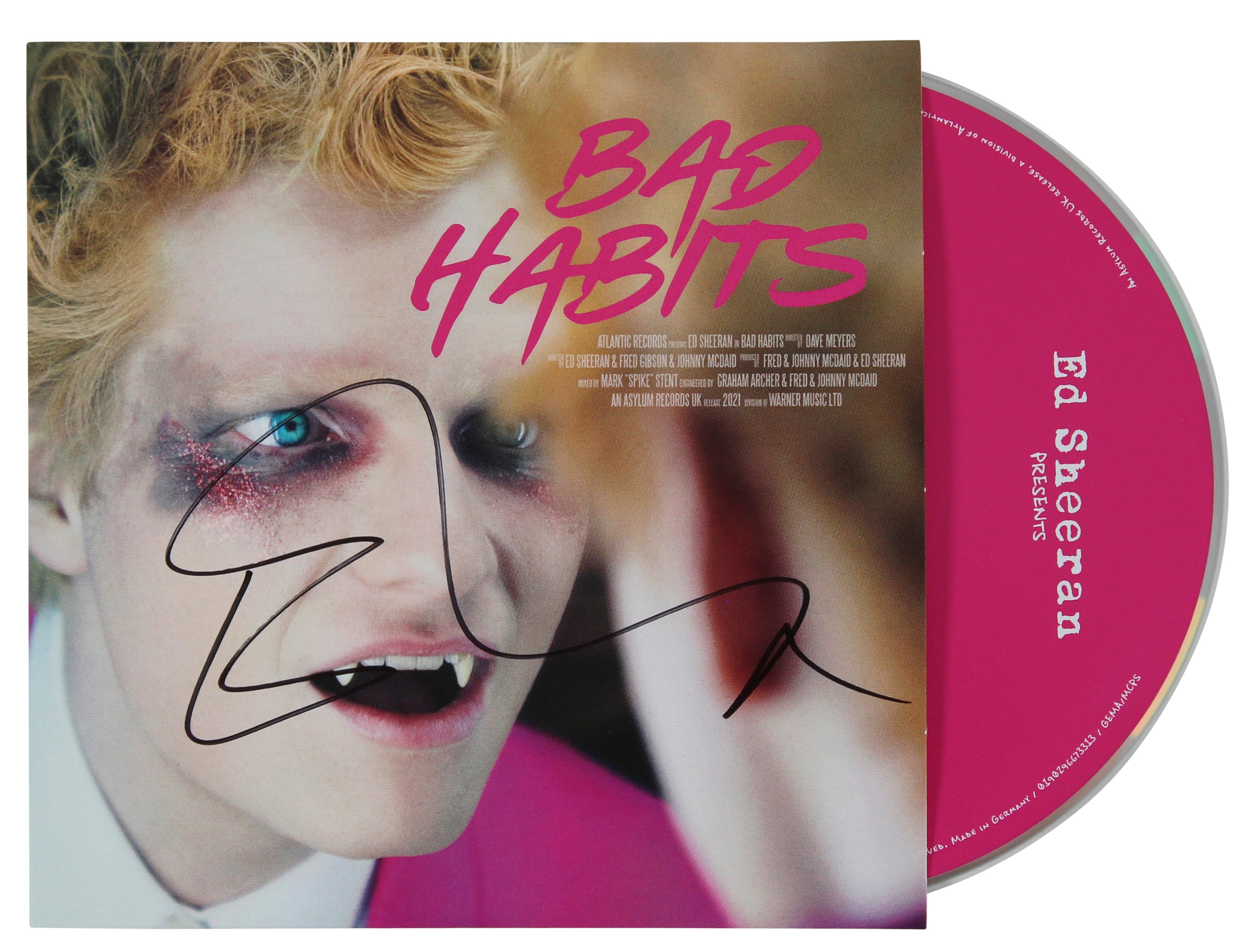 Ed Sheeran Authentic Signed Bad Habits Cd Insert W/ Disk BAS #BG83228