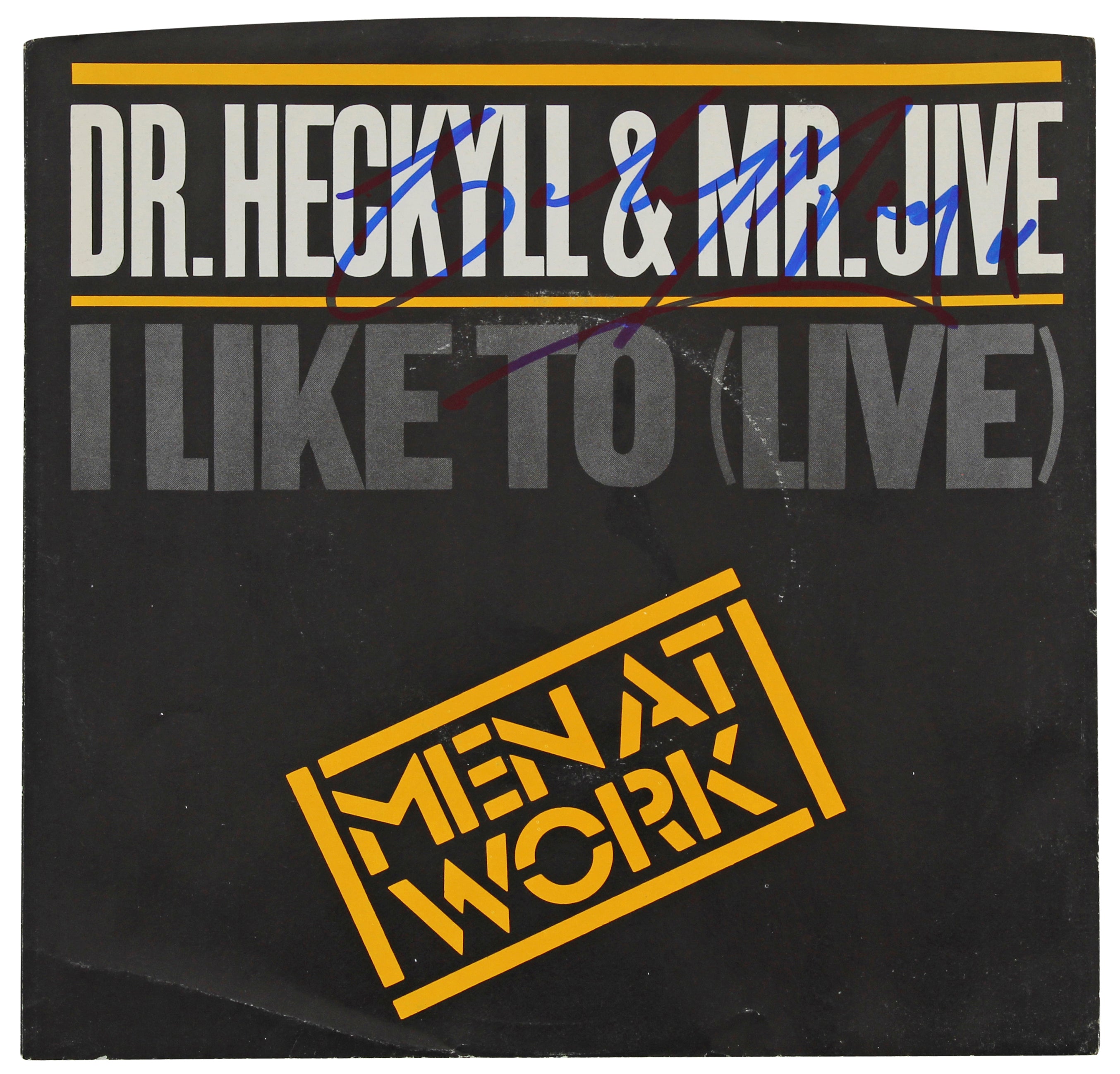 Colin Hay Men At Work Signed Dr. Heckyll & Mr. Jive 45 Album Cover BAS #BG82341