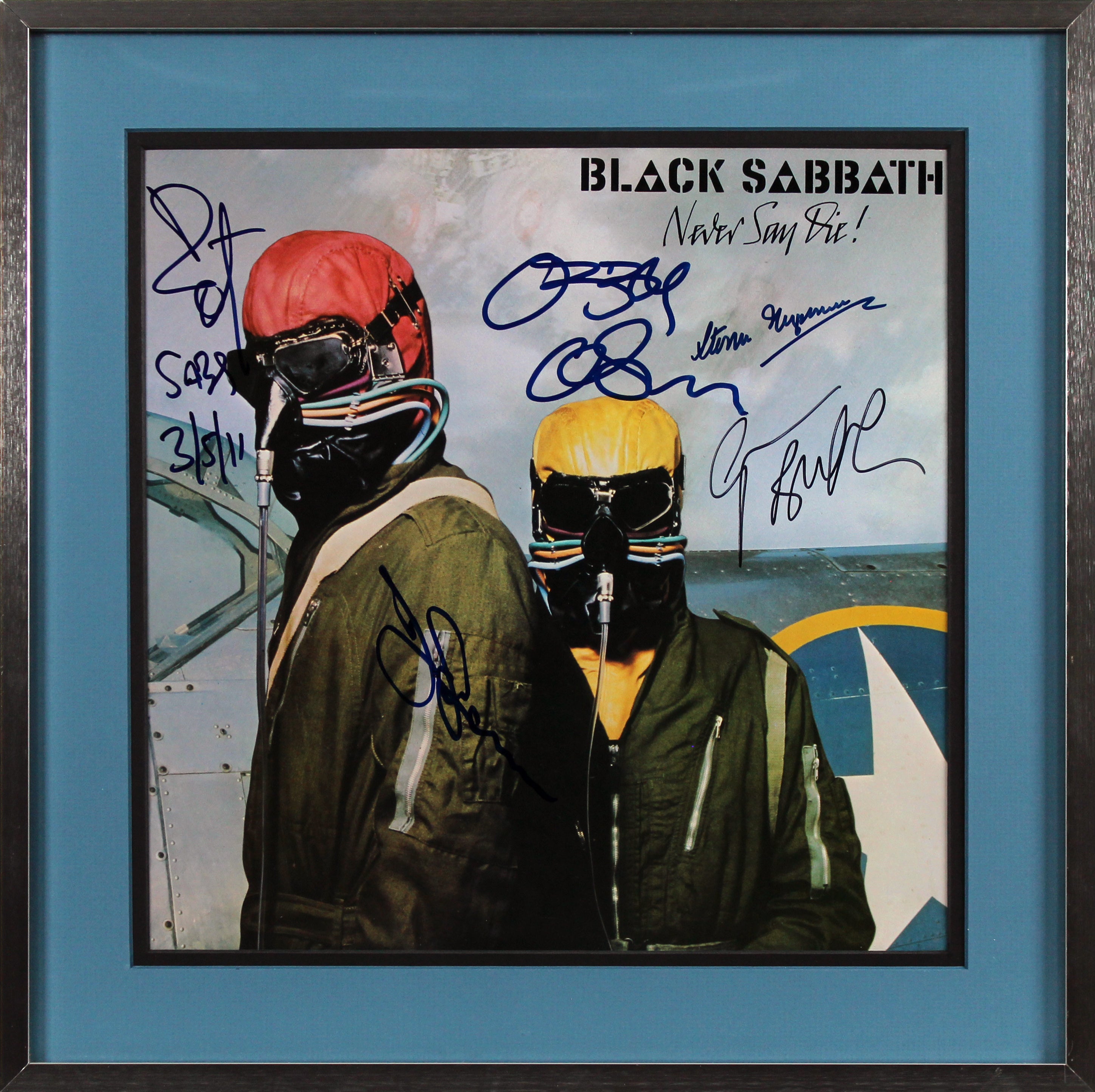 Black Sabbath (5) Osbourne,  Iommi, Butler +2 Signed & Framed Album Cover BAS