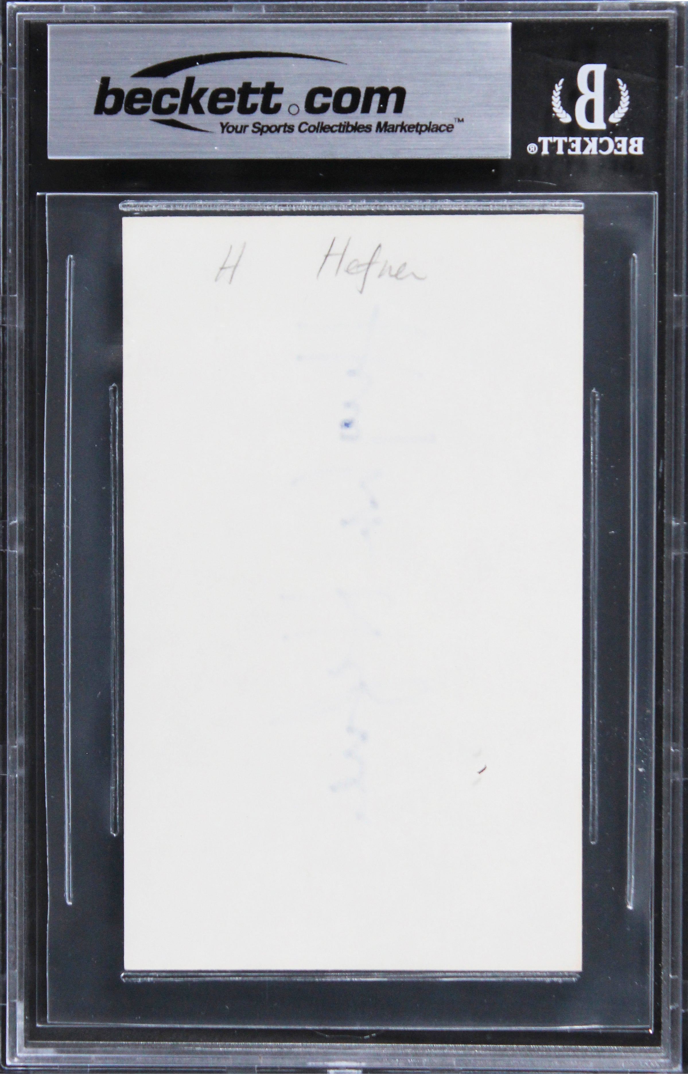 Hugh Hefner Playboy Authentic Signed 3x5 Index Card Autographed BAS Slabbed 2