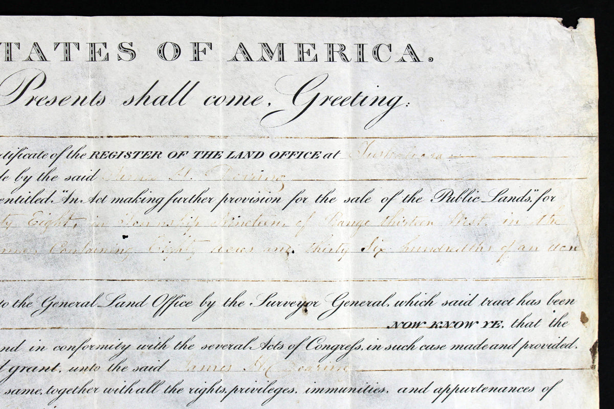 Andrew Jackson Authentic Signed 1831 Land Grant Document Dated BAS #A08245