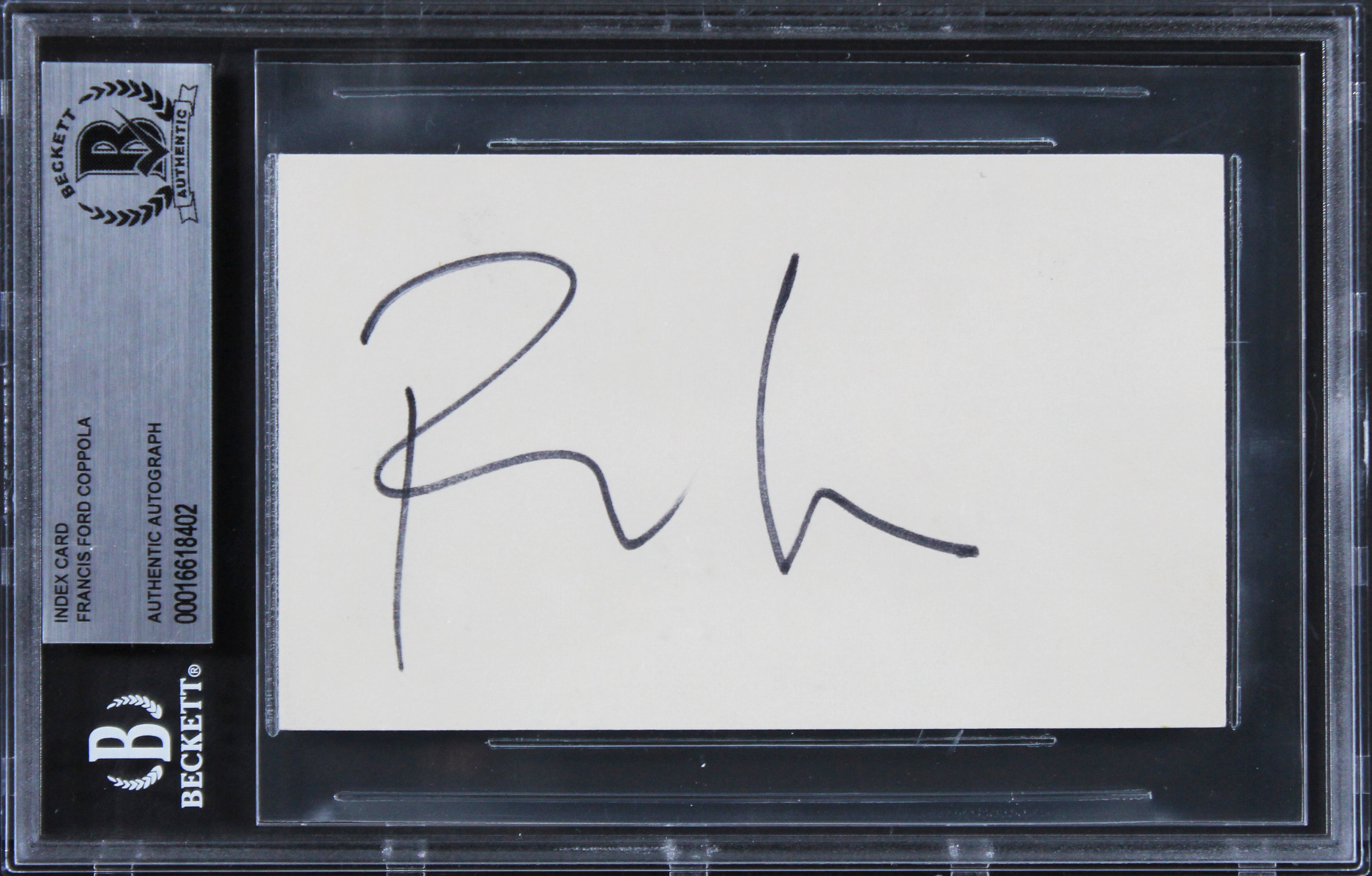 Francis Ford Coppola The Godfather Authentic Signed 3x5 Index Card BAS Slabbed 2