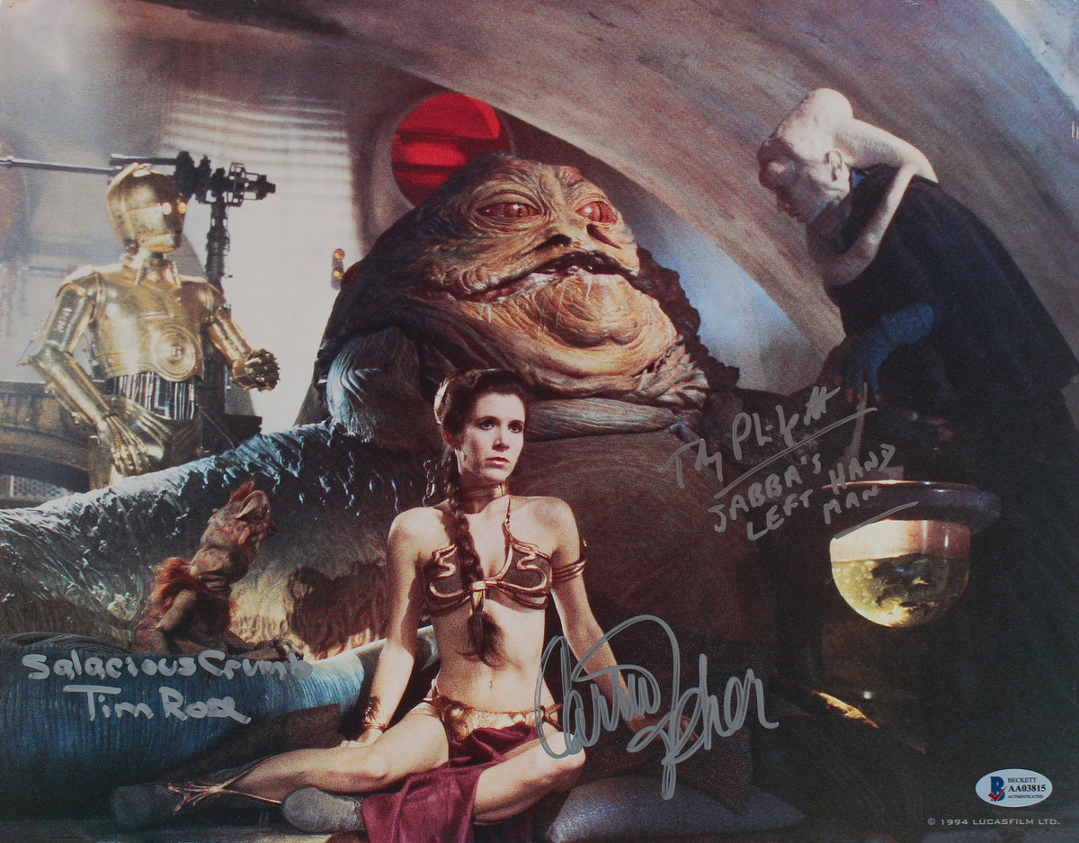 Star Wars (3) Carrie Fisher, Rose & Philpot Signed 11x14 Photo BAS #AA03815