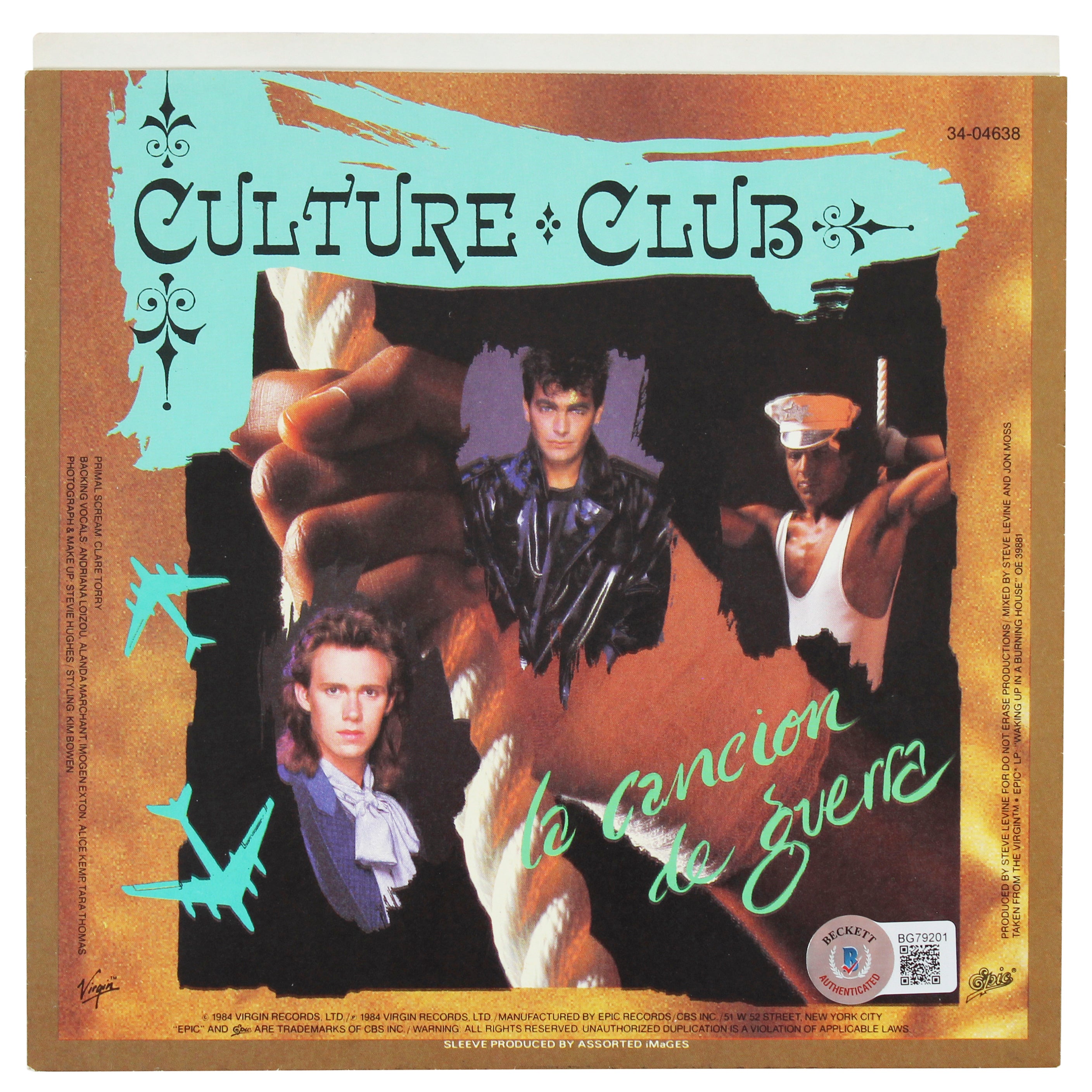 Mikey Craig & Roy Hay Culture Club Signed The War Song 45 RPM Album Cover BAS