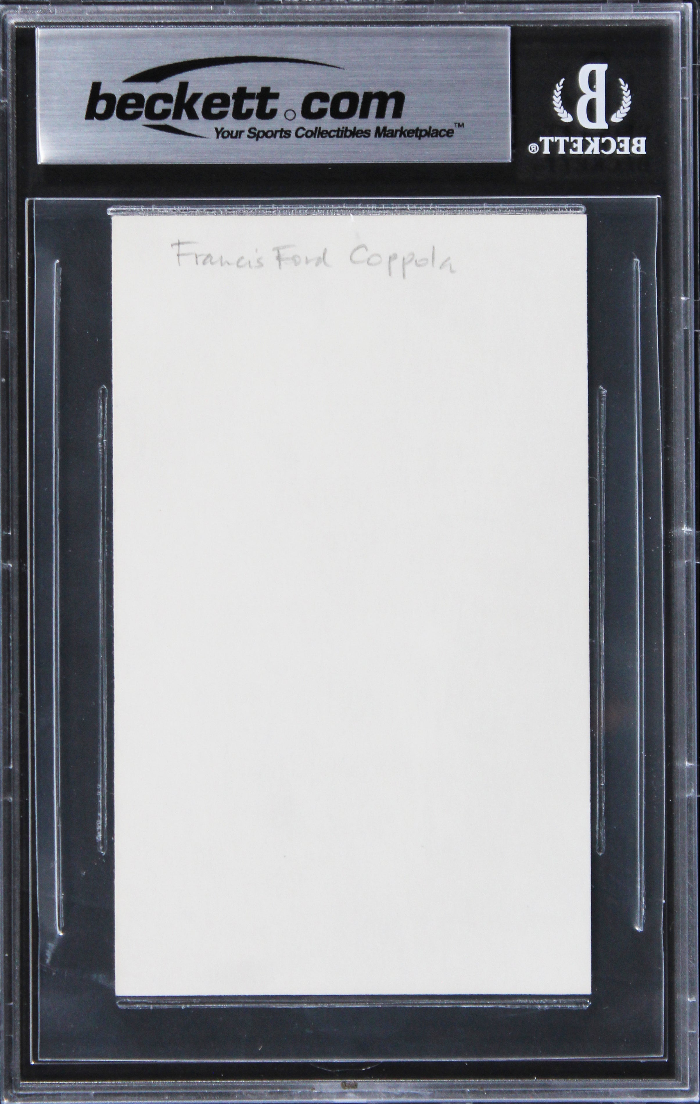 Francis Ford Coppola The Godfather "1991" Signed 3x5 Index Card BAS Slabbed