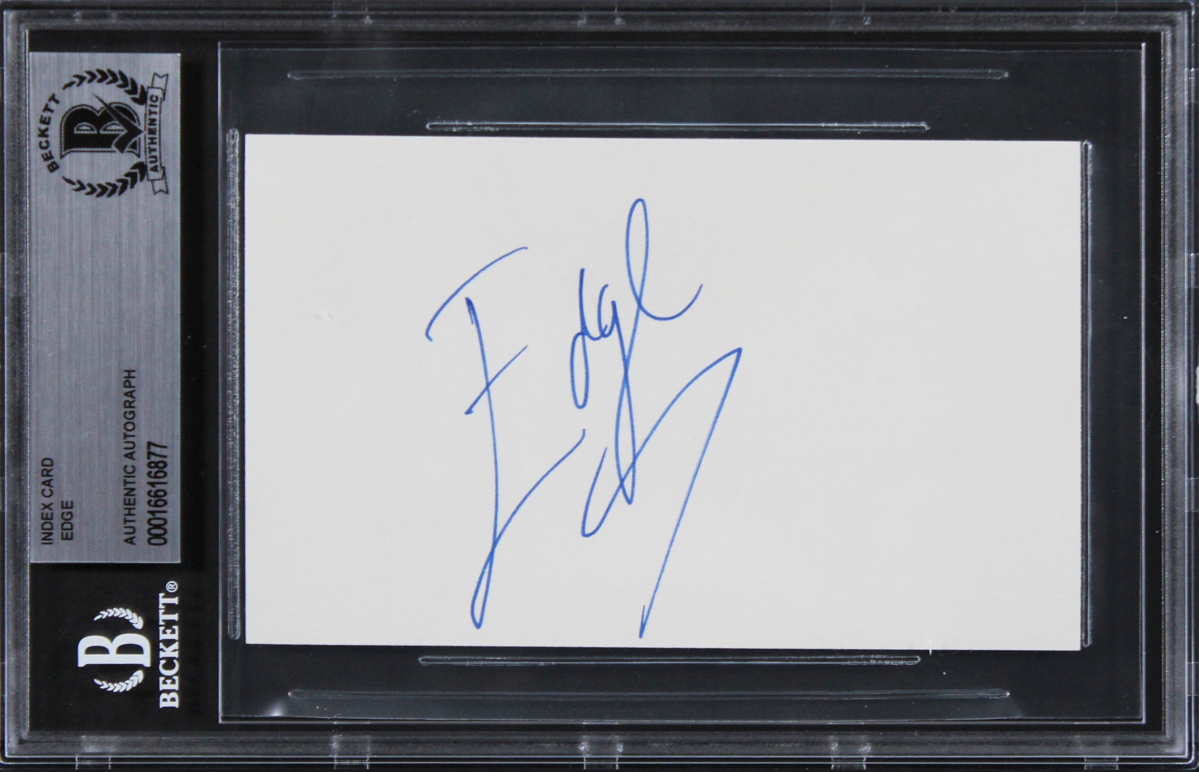 Edge WWE Wrestling Authentic Signed 3x5 Index Card Autographed BAS Slabbed