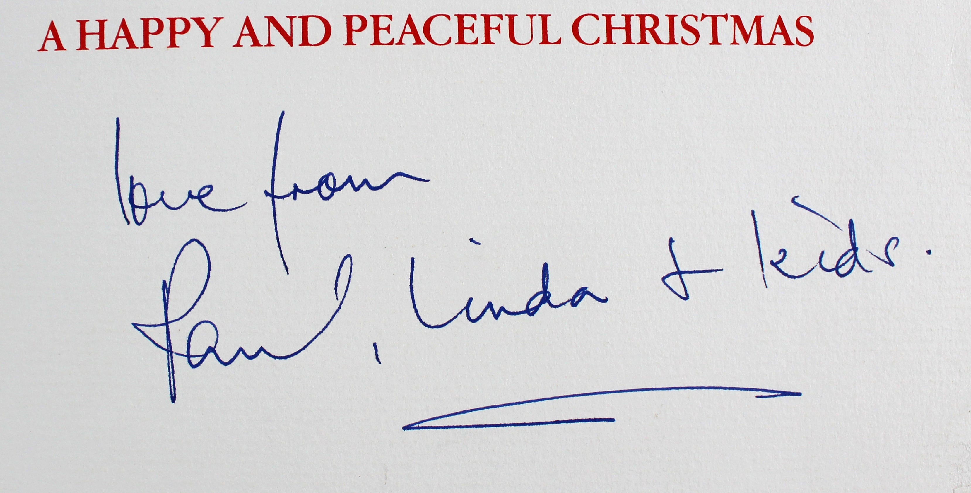 Paul McCartney Beatles Love From Linda + Kids Authentic Signed Card BAS #AA03802