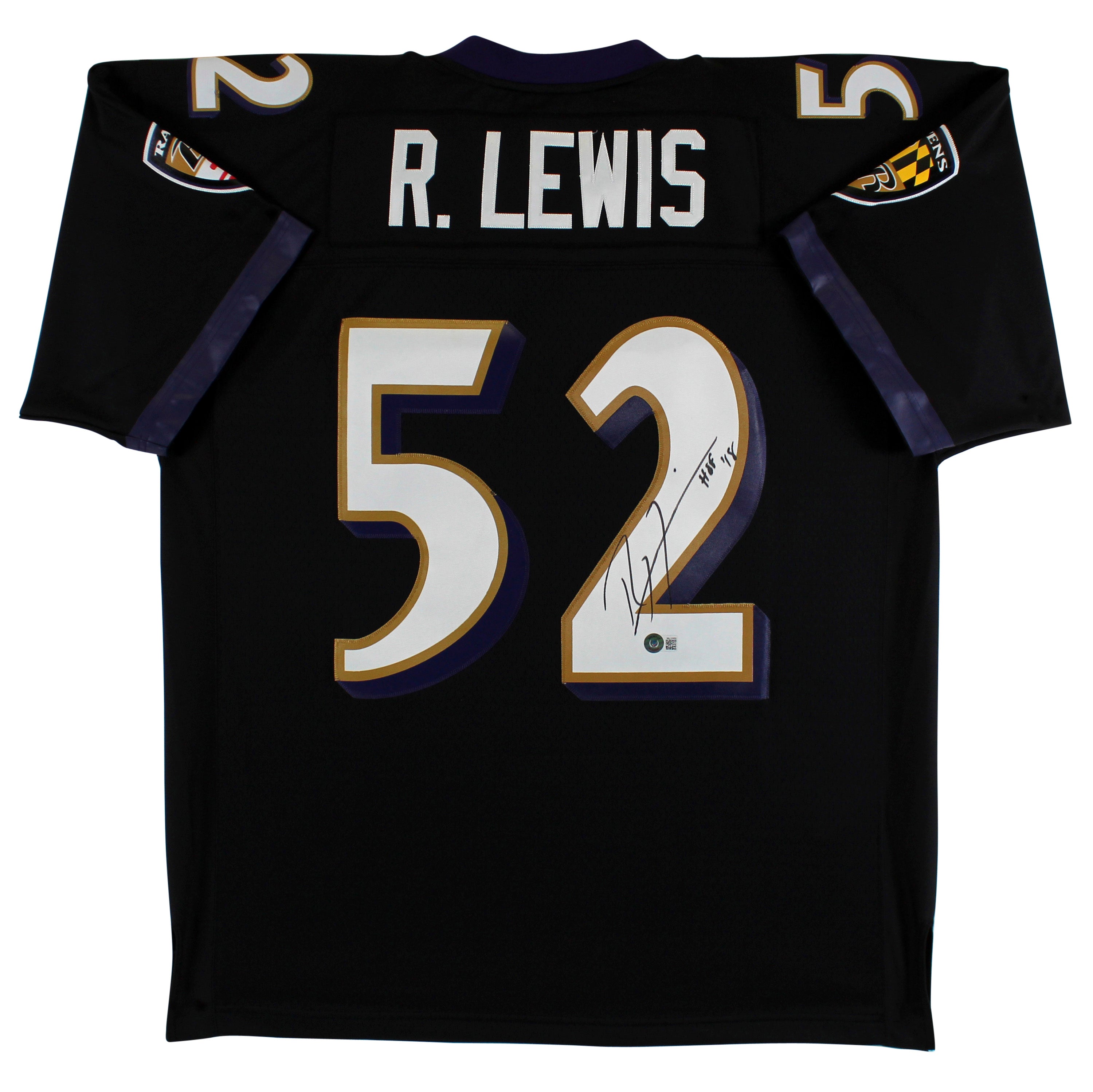 Ravens Ray Lewis "HOF 18" Authentic Signed Black Mitchell & Ness Jersey BAS Wit