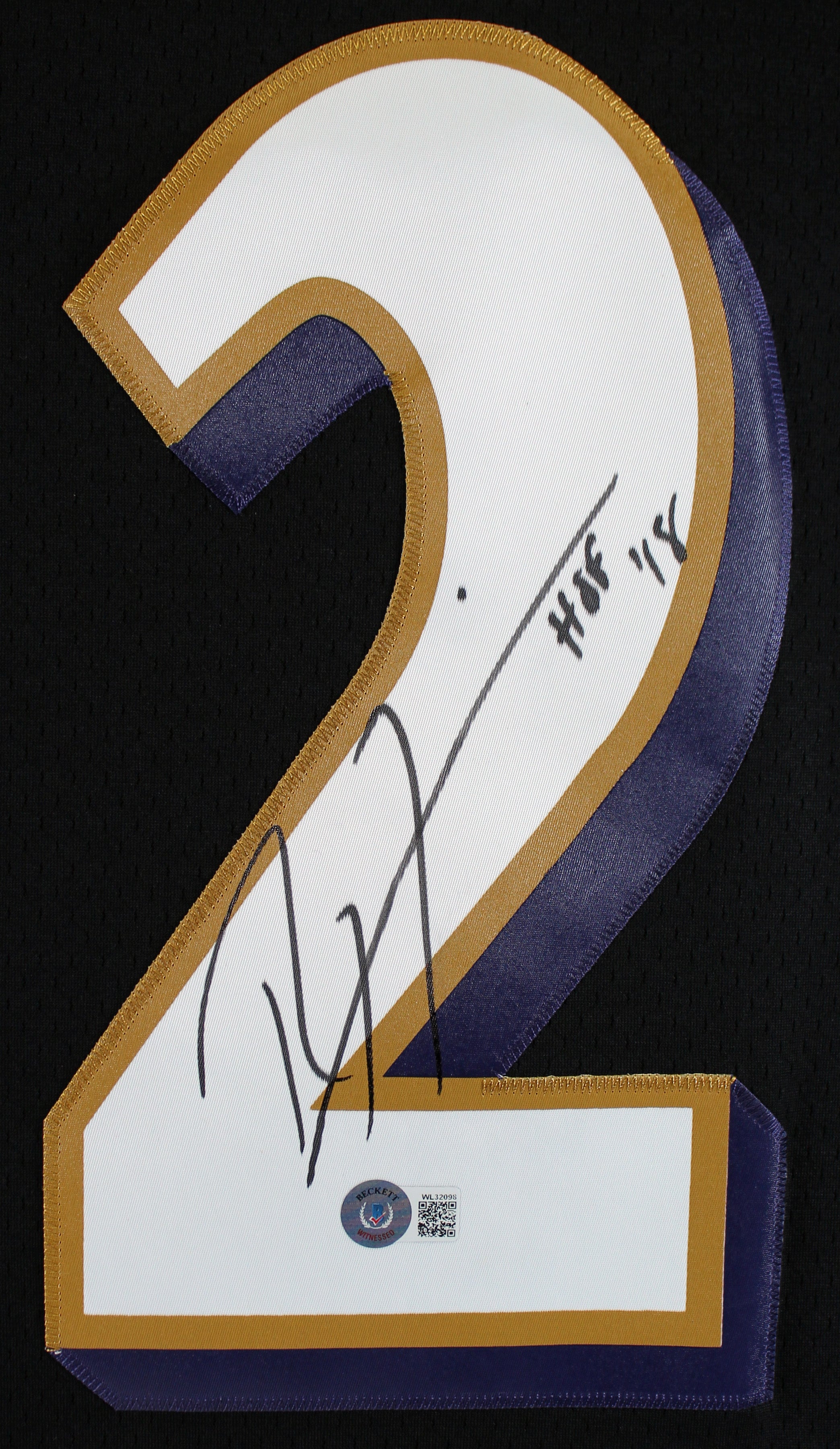 Ravens Ray Lewis "HOF 18" Authentic Signed Black Mitchell & Ness Jersey BAS Wit