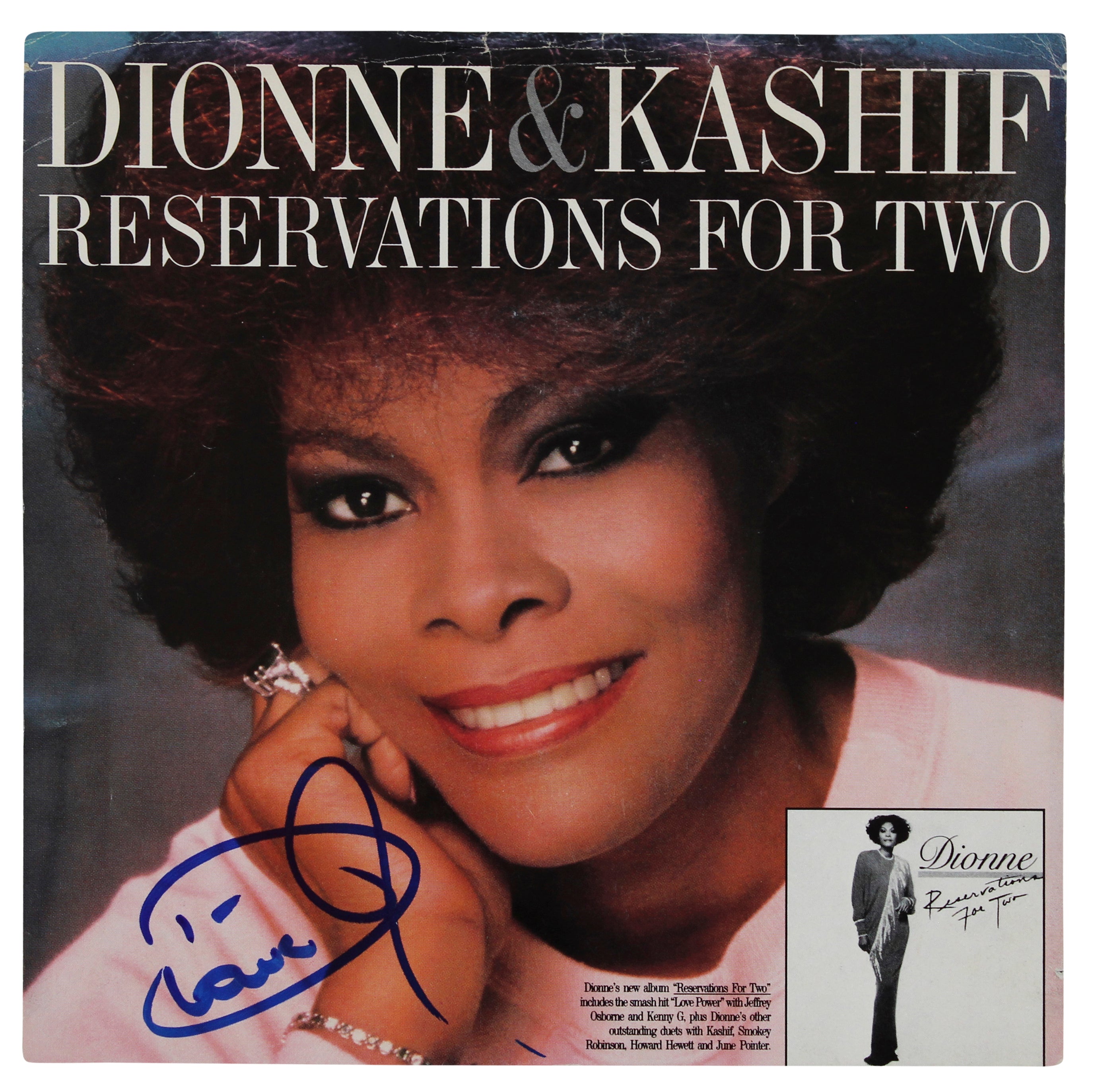 Dionne Warwick Signed Reservations for Two 45 RPM Album Cover BAS #BG79113