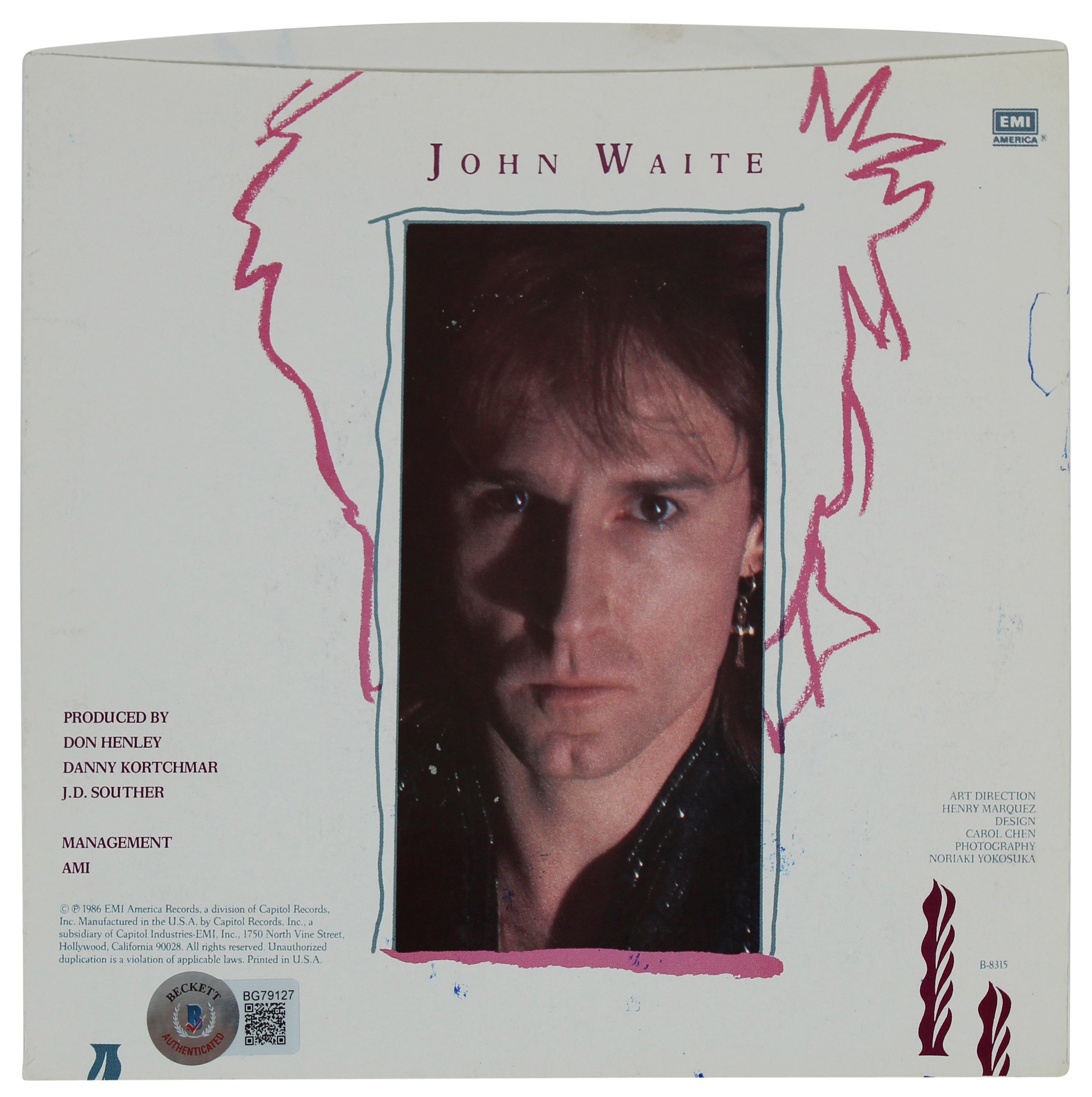 John Waite Signed If Anybody Had a Heart 45 RPM Album Cover BAS #BG79127