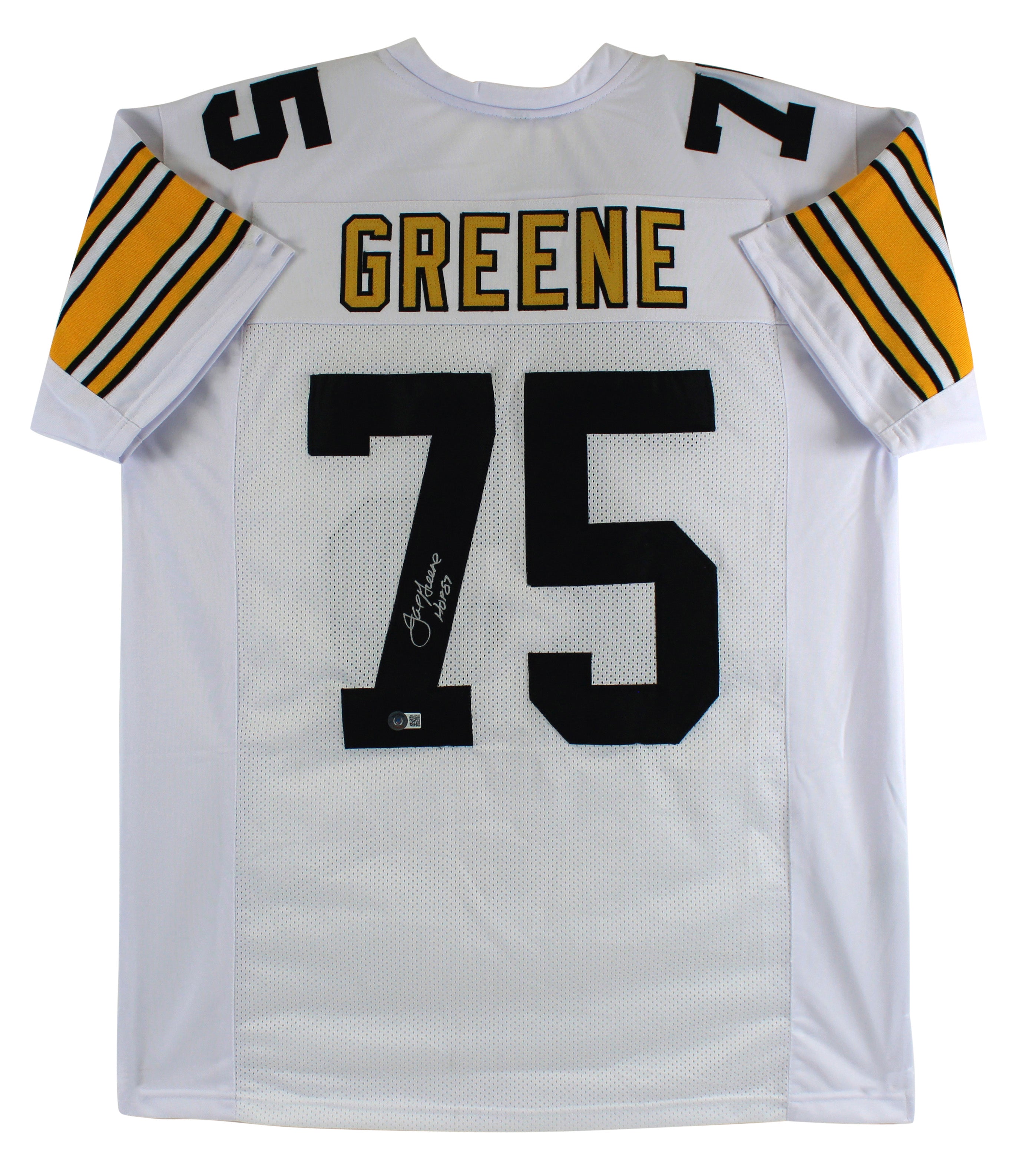 Joe Greene "HOF 87" Authentic Signed White Pro Style Jersey BAS Witnessed