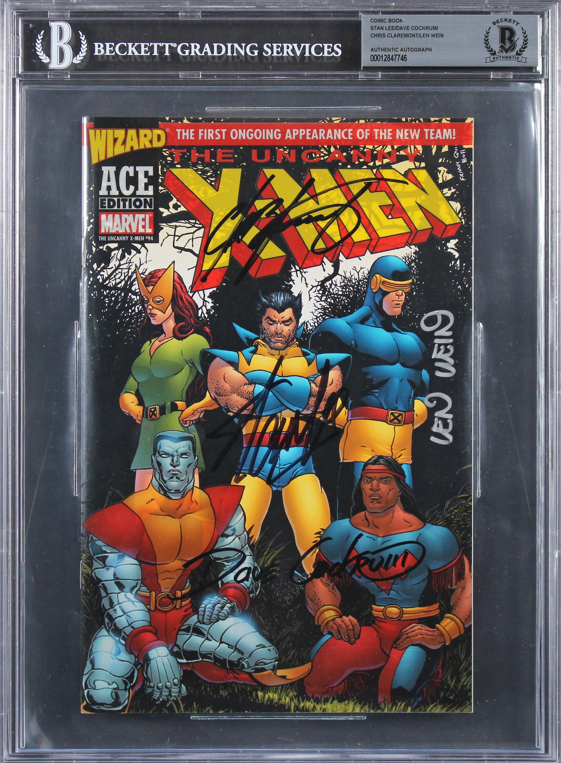 (4) Stan Lee +3 Signed The Uncanny X-Men #94 Ace Edition Comic BAS Slabbed