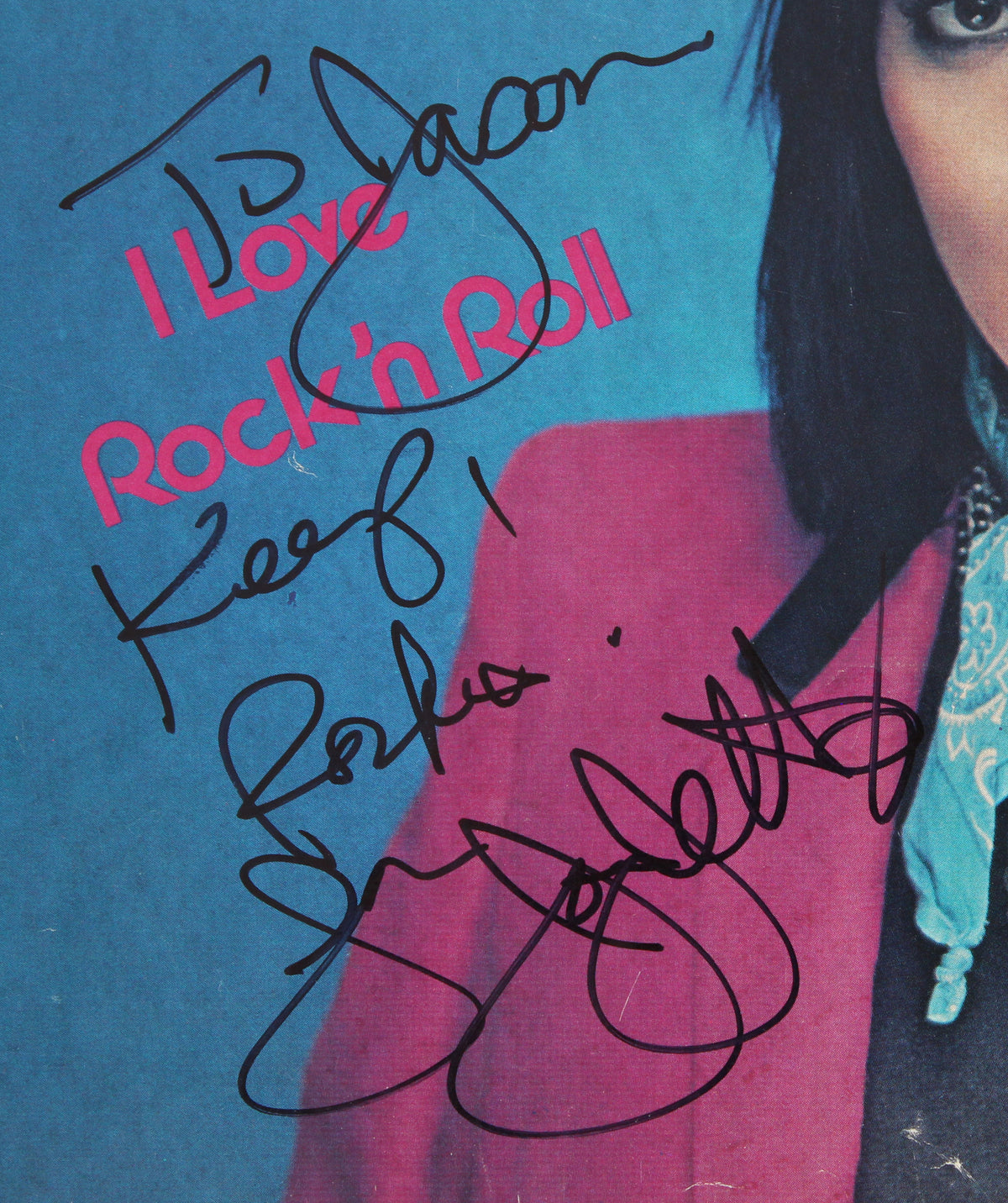 Joan Jett "Keep Rockin!" Signed I Love Rock 'n Roll 45 Album Cover BAS #BG79123