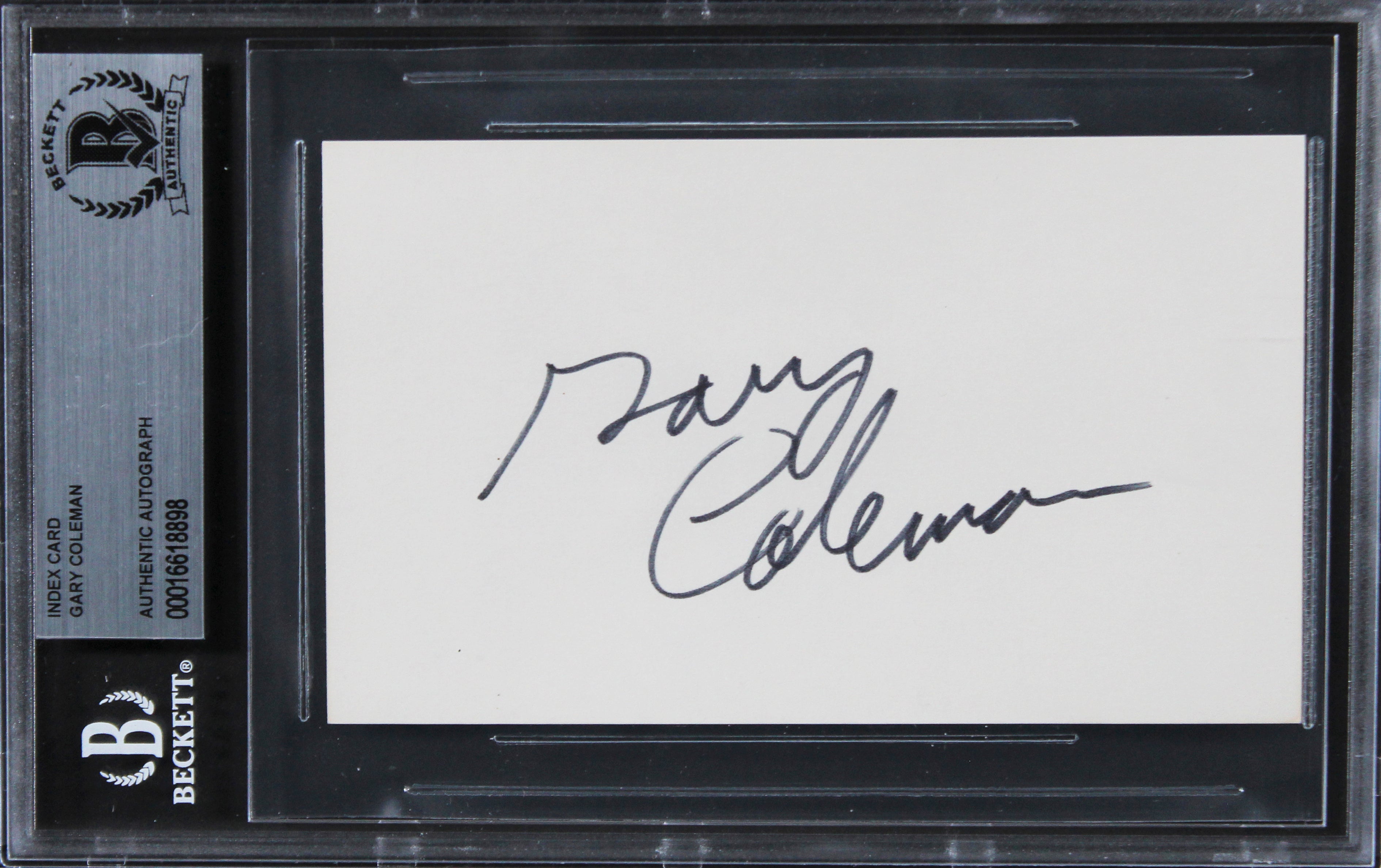 Gary Coleman Diff'rent Strokes Authentic Signed 3x5 Index Card BAS Slabbed 2