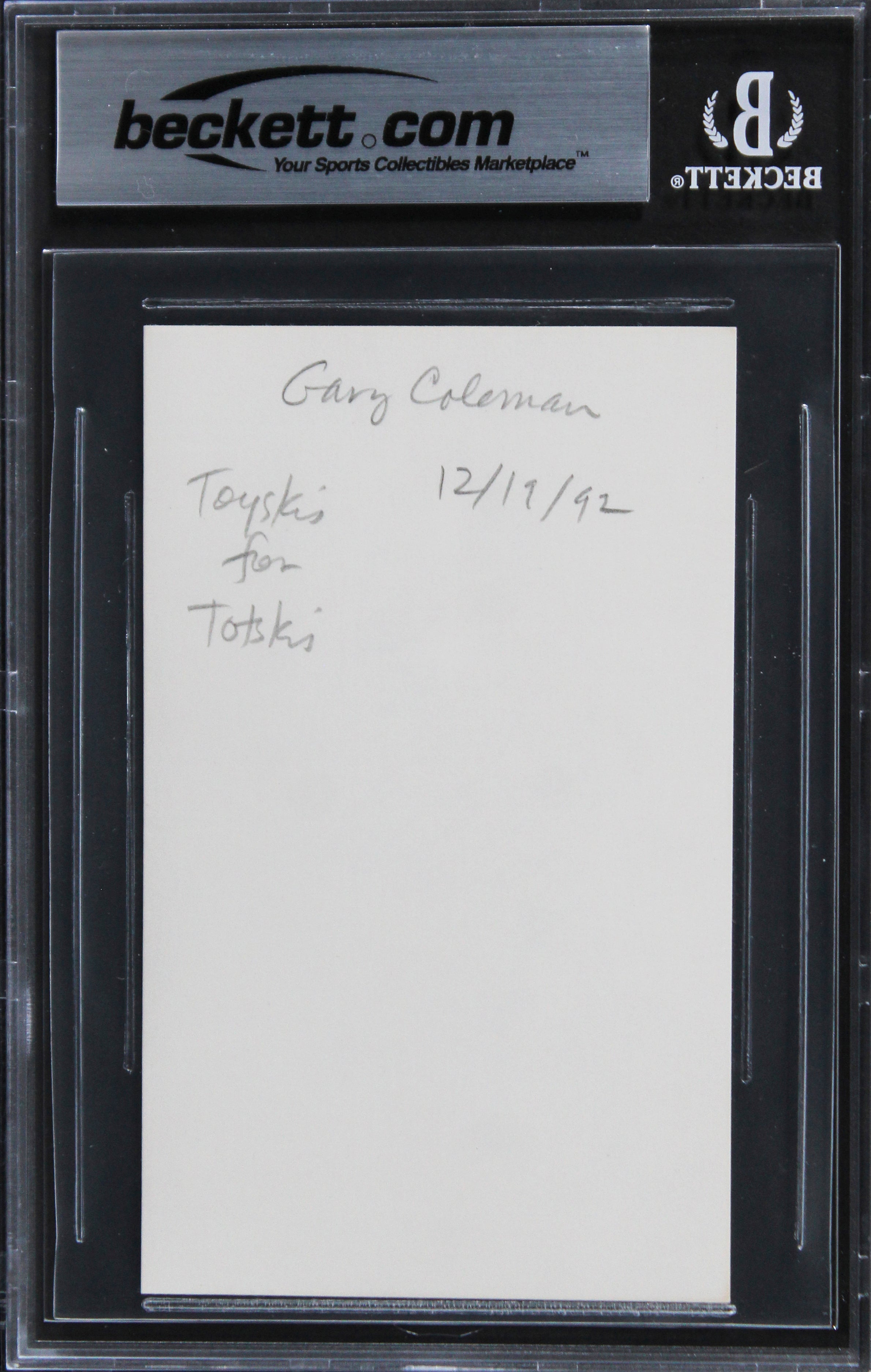 Gary Coleman Diff'rent Strokes Authentic Signed 3x5 Index Card BAS Slabbed 2