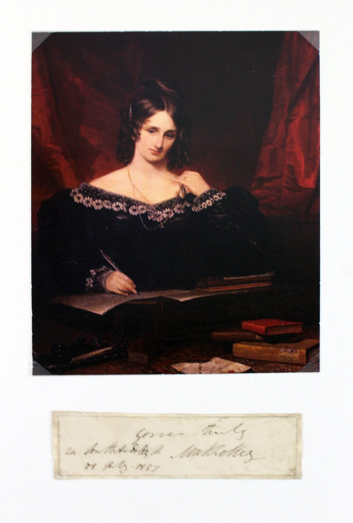 Mary Shelley "Yours Truly" Signed & Matted 1.35x4.75 Cut Signature Display BAS