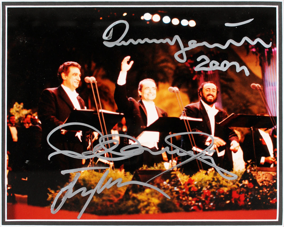 The Three Tenors Pavarotti, Domingo & Carreras Signed 8x10 Framed Photo BAS