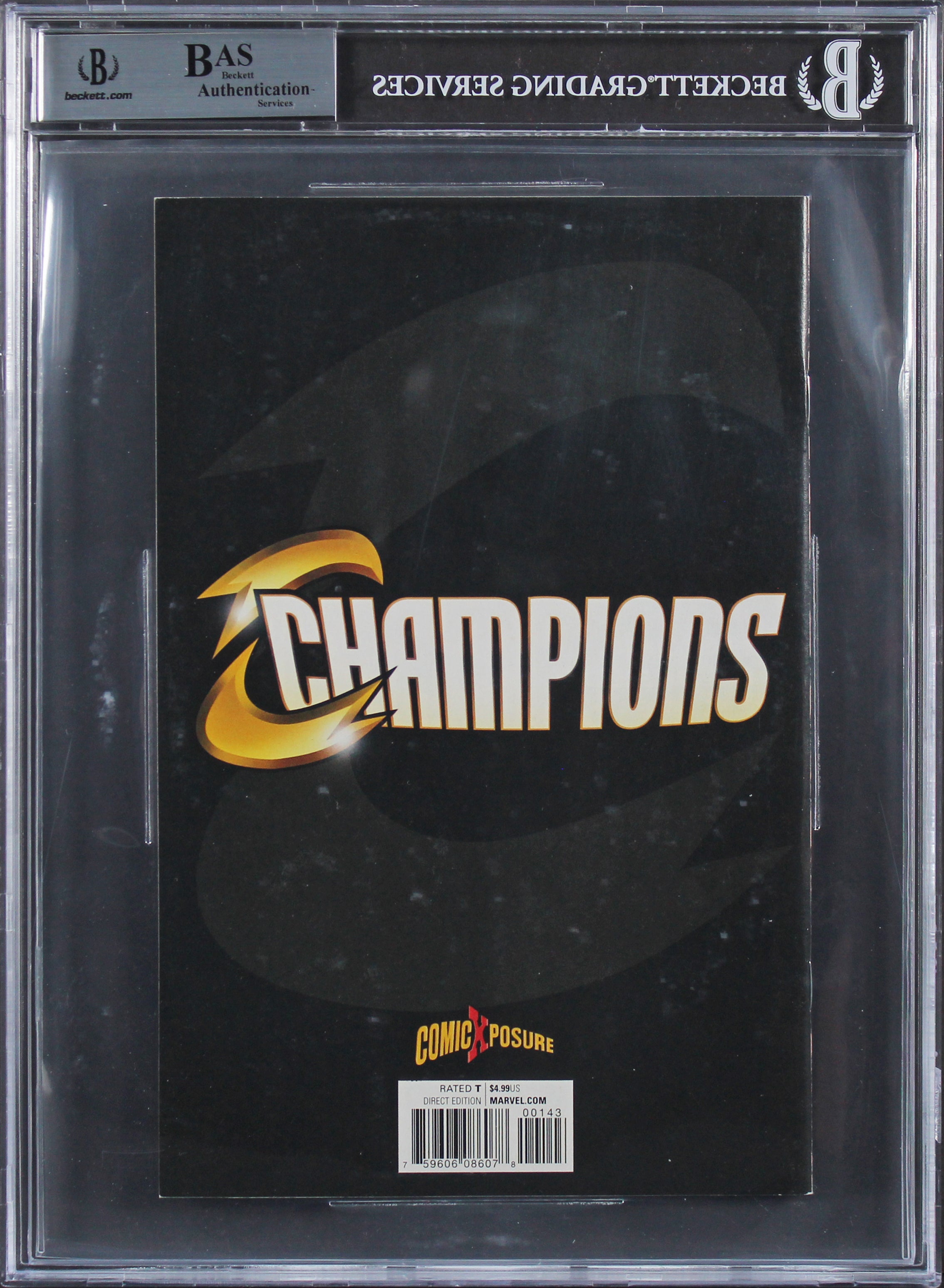 (3) Stan Lee, Waid & Ramos Signed Champions NY Con Exclusive #1 Comic BAS Slab