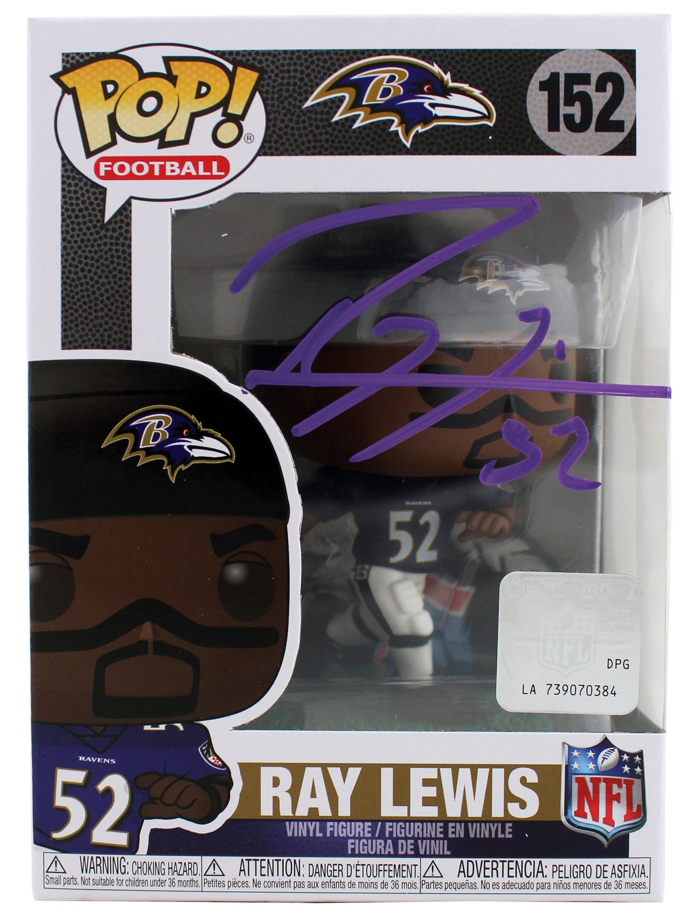 Ravens Ray Lewis Authentic Signed #152 Funko Pop Vinyl Figure BAS Witnessed