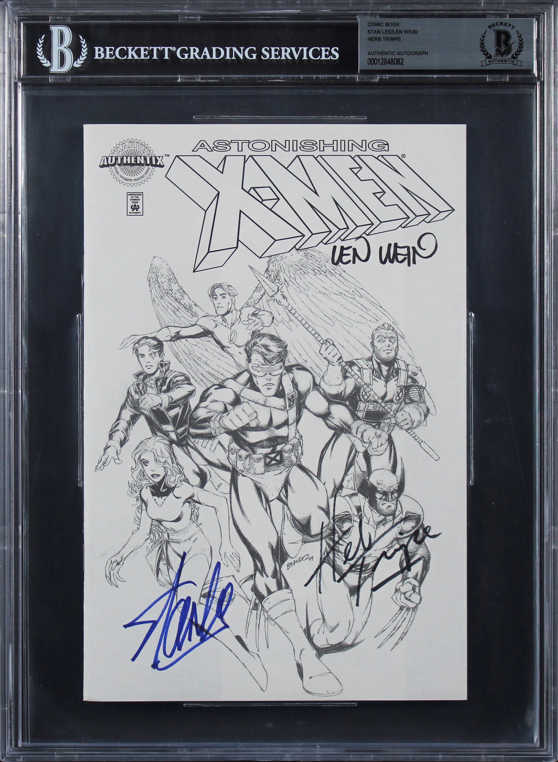 (3) Stan Lee, Wein & Trimpe Authentic Signed Astonishing X-Men Comic BAS Slabbed