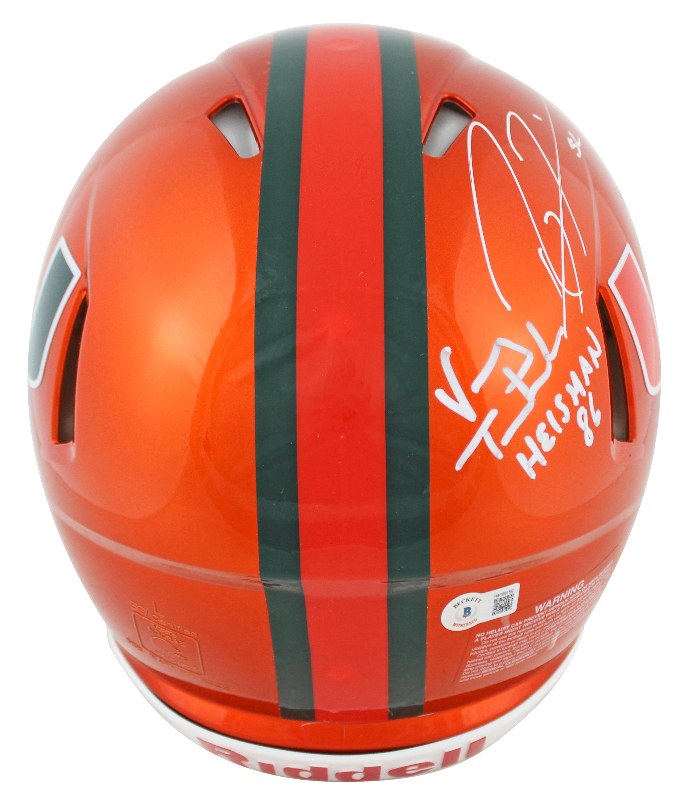 Miami (5) Lewis, Irvin, +3 Signed Flash F/S Speed Proline Helmet w/ Case BAS Wit