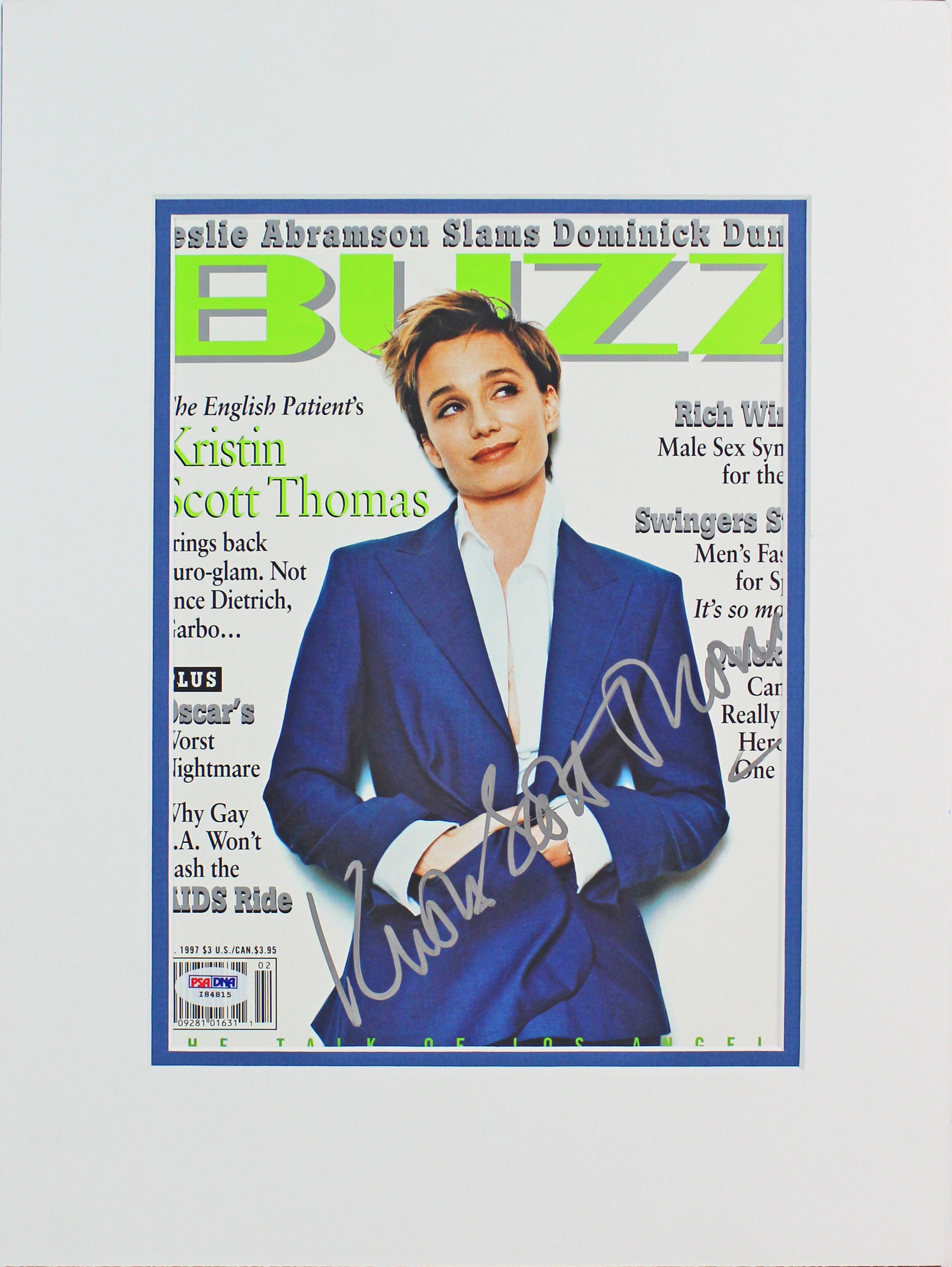 Kristen Scott Thomas The English Patient Signed Buzz Magazine Cover PSA #I84815