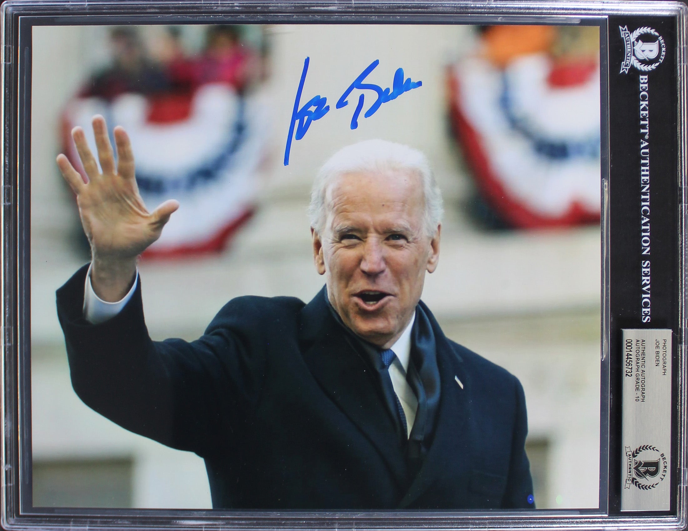 Joe Biden Authentic Signed 8x10 Photo Auto Graded Gem Mint 10! BAS Slabbed