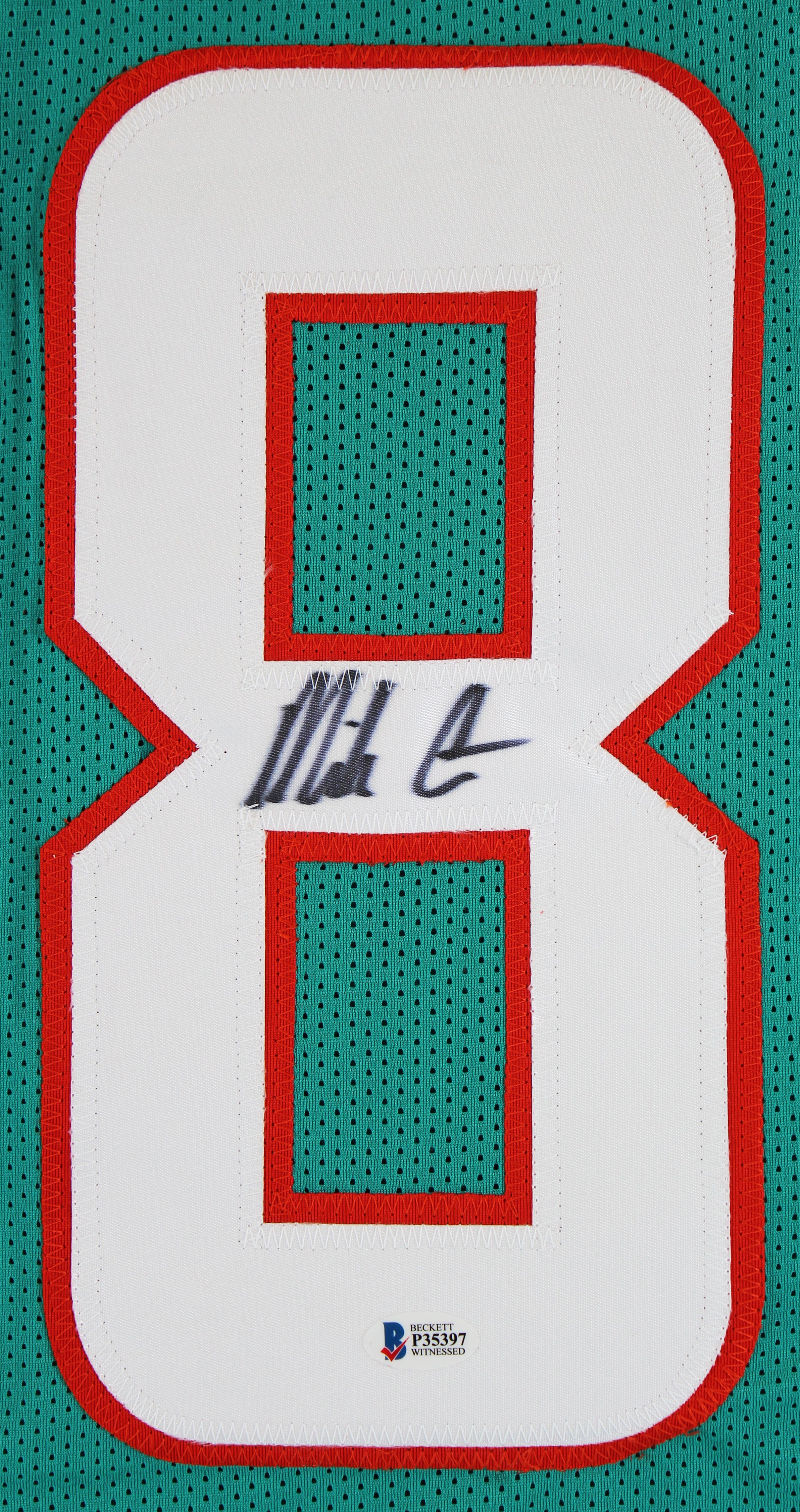 Mike Gesicki Authentic Signed Teal Pro Style Jersey Autographed BAS Witnessed 2