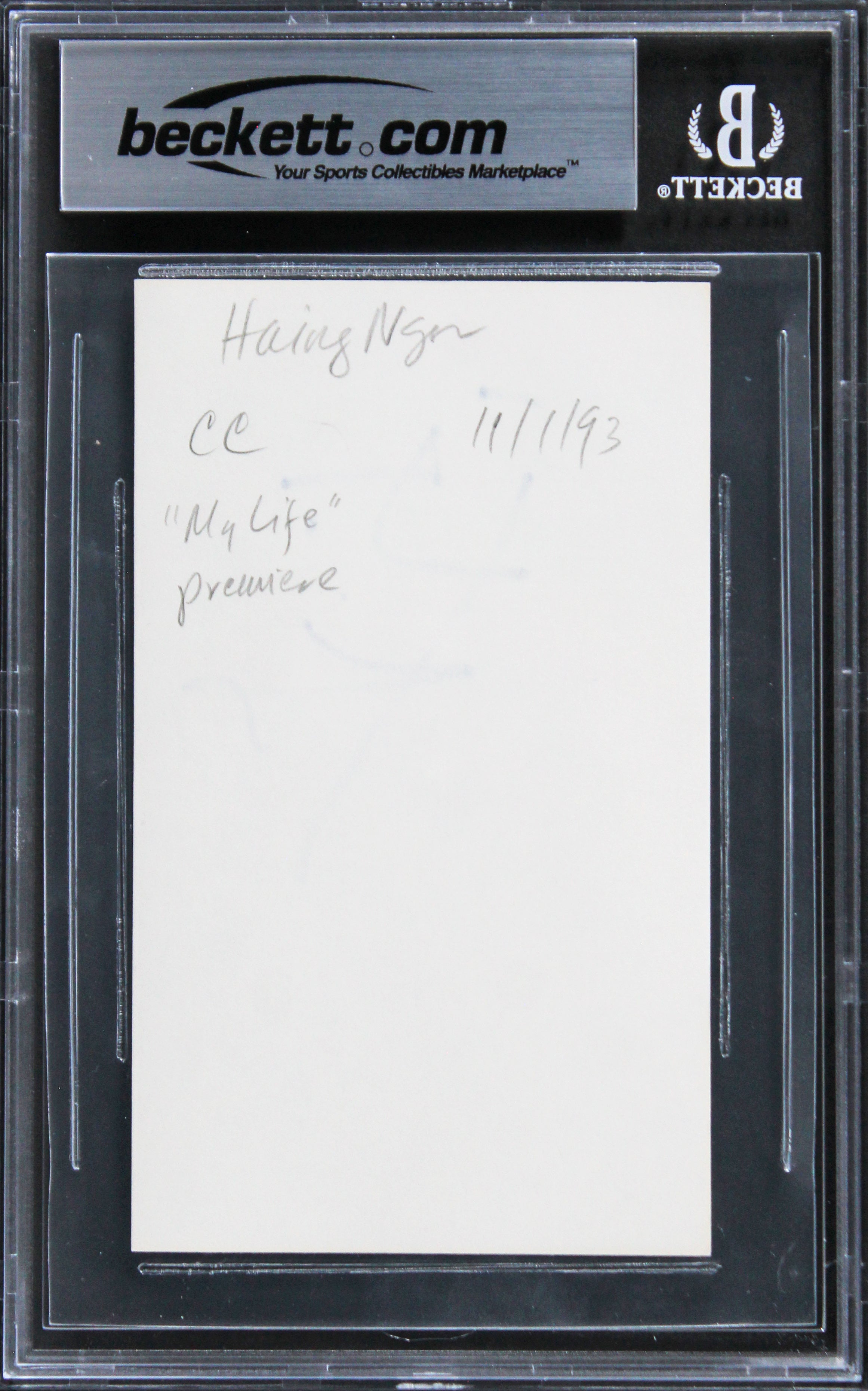 Haing S. Ngor The Killing Fields Authentic Signed 3x5 Index Card BAS Slabbed
