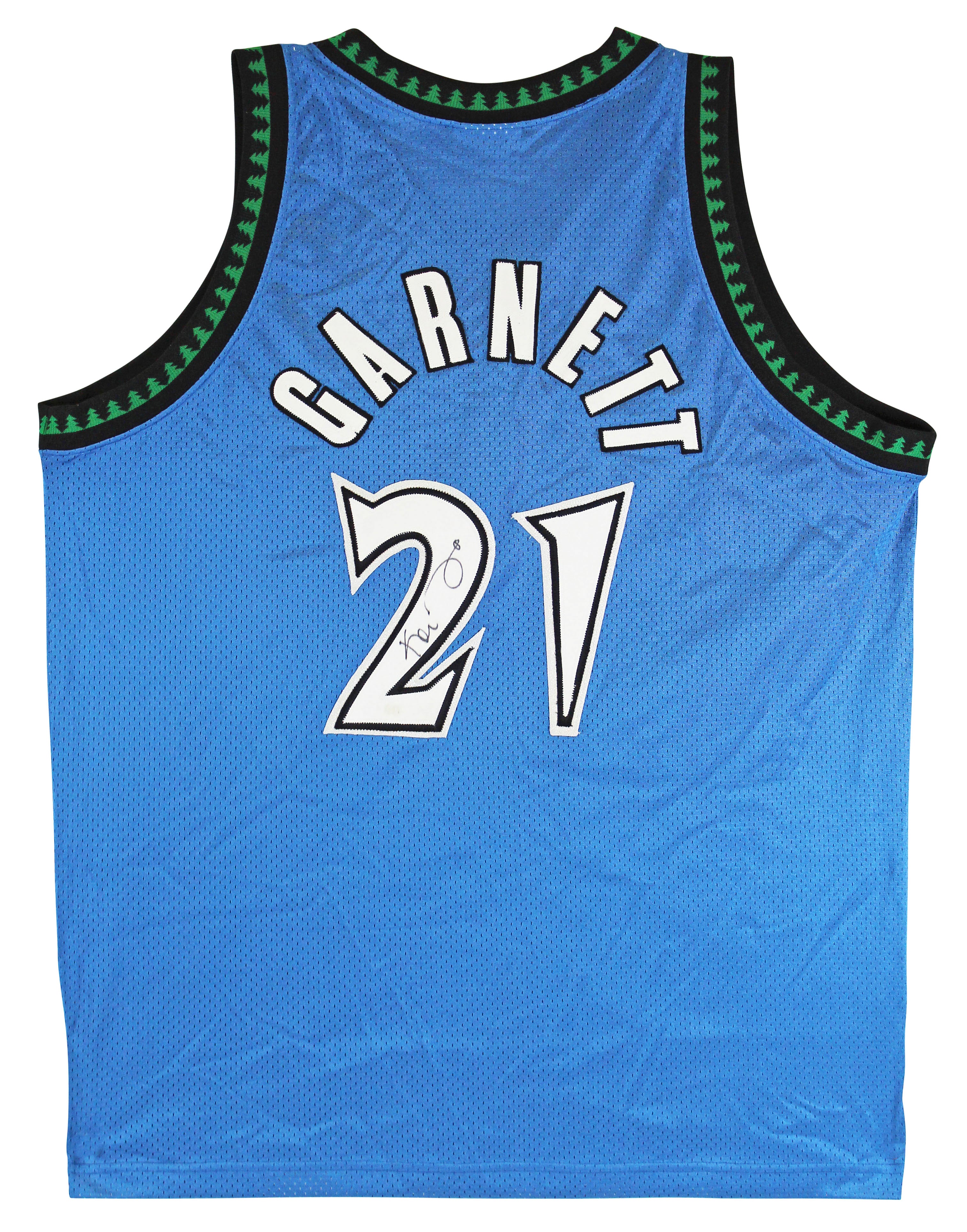 Timberwolves Kevin Garnett Authentic Signed Blue Puma Jersey BAS #AA03178