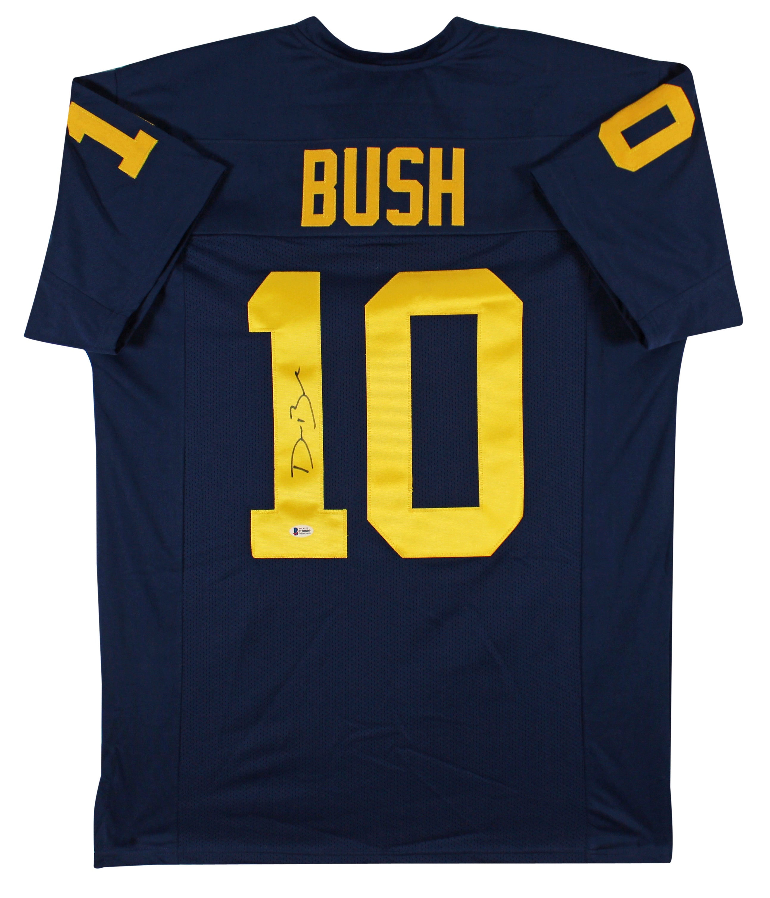 Michigan Devin Bush Authentic Signed Navy Blue Pro Style Jersey BAS Witnessed