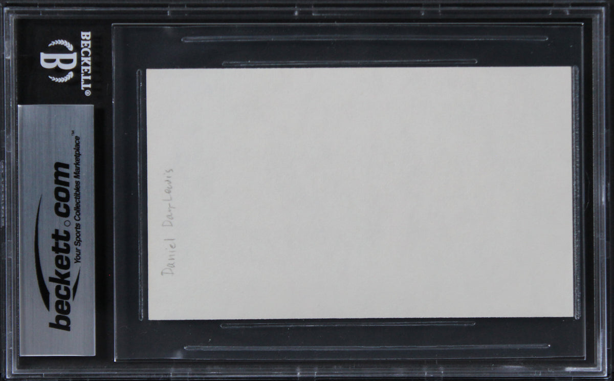 Daniel Day-Lewis Lincoln Authentic Signed 3x5 Index Card BAS Slabbed