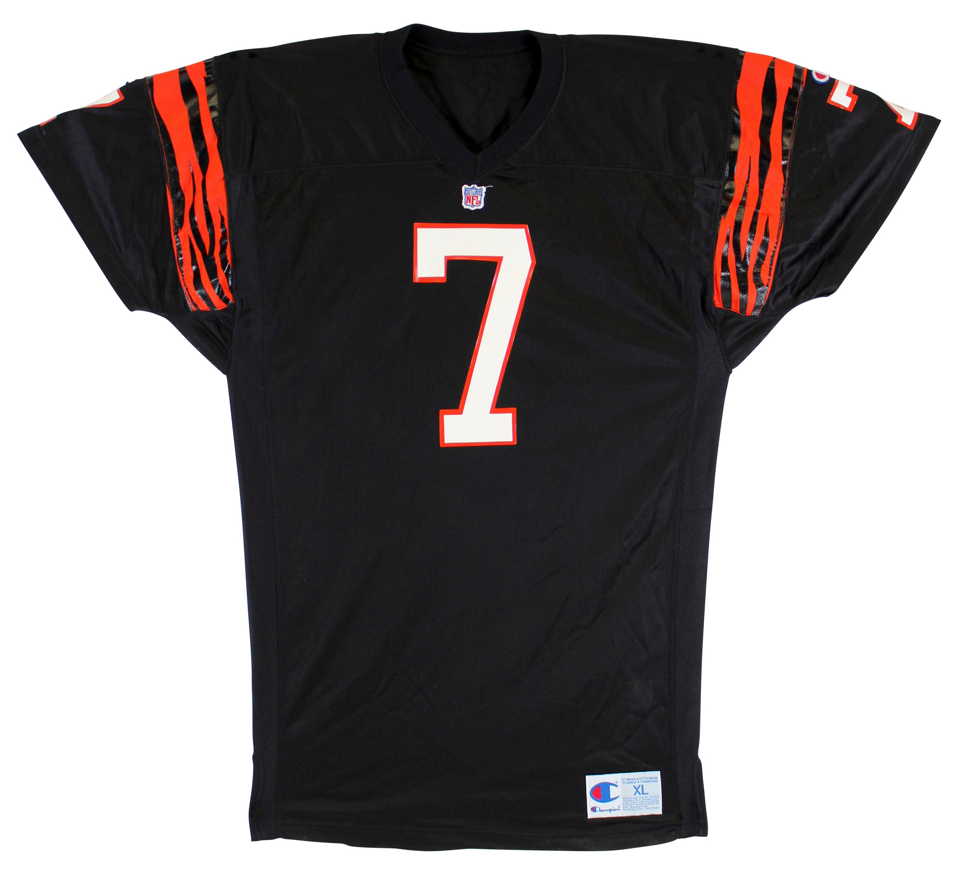 Bengals Boomer Esiason Signed Game Issued Black Champion Jersey BAS #X71283