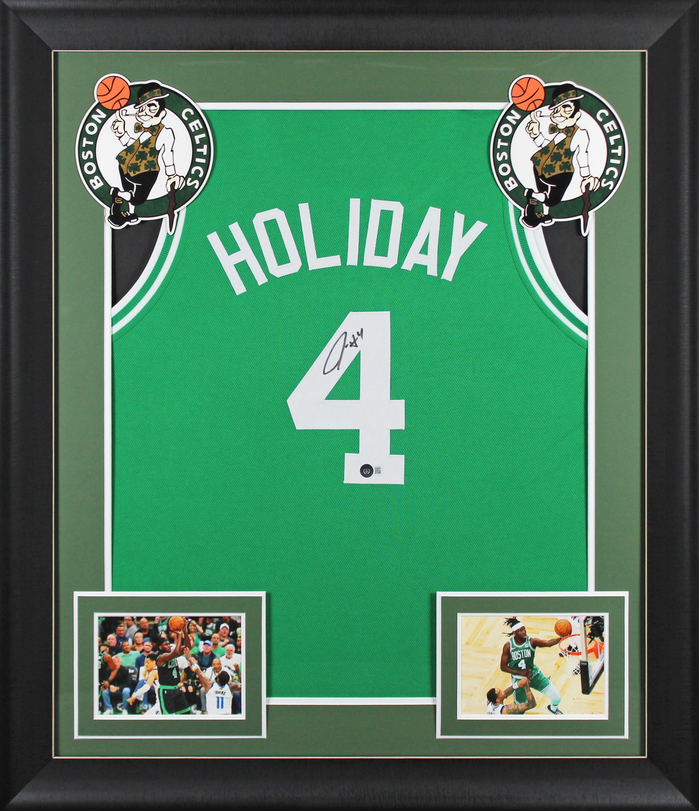 Jrue Holiday Authentic Signed Green Pro Style Framed Jersey BAS Witnessed