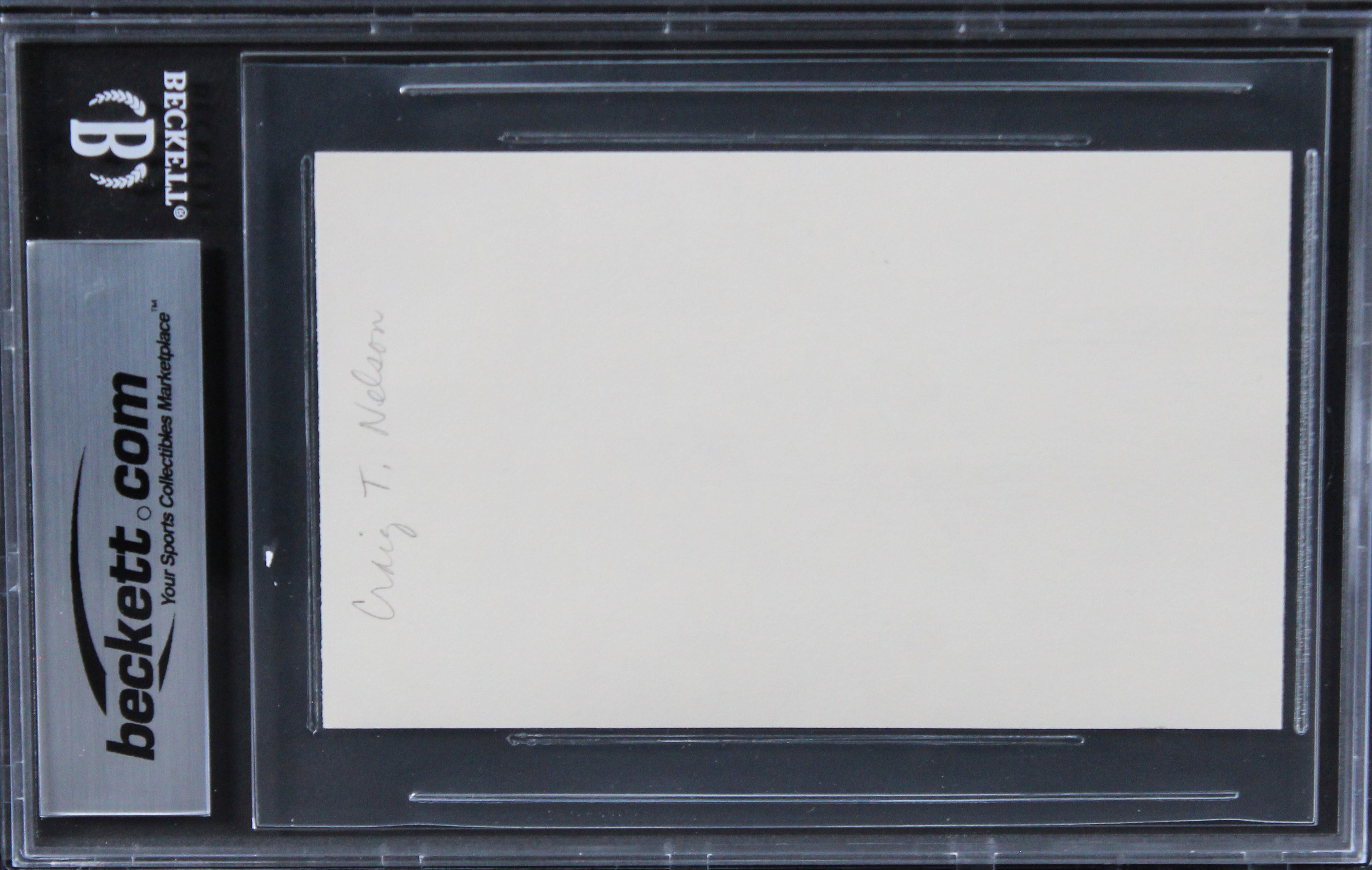 Craig T. Nelson Coach Authentic Signed 3x5 Index Card Autographed BAS Slabbed