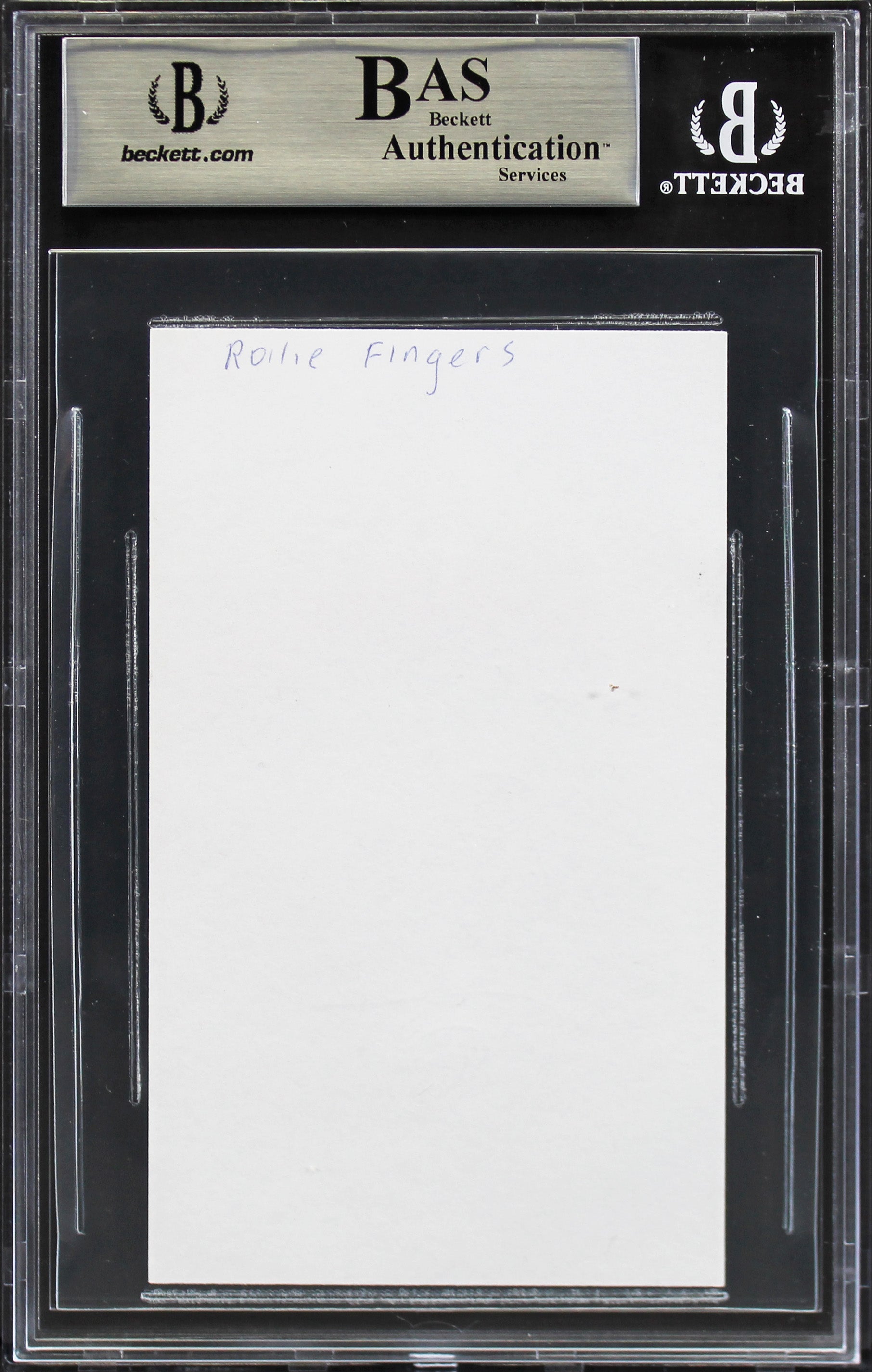 Athletics Rollie Fingers Authentic Signed 3x5 Cut Signature BAS Slabbed