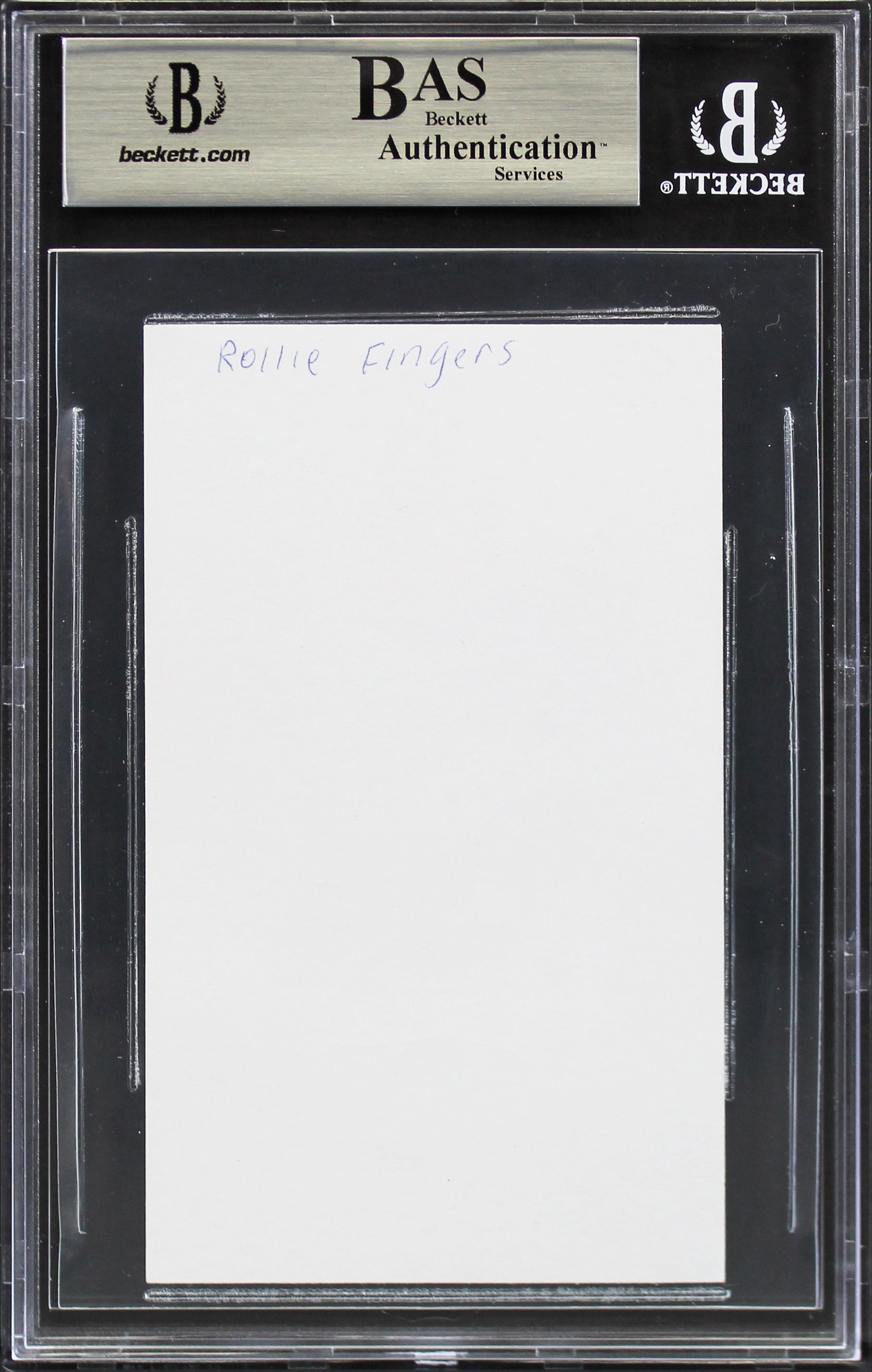 Athletics Rollie Fingers Authentic Signed 3x5 Cut Signature BAS Slabbed