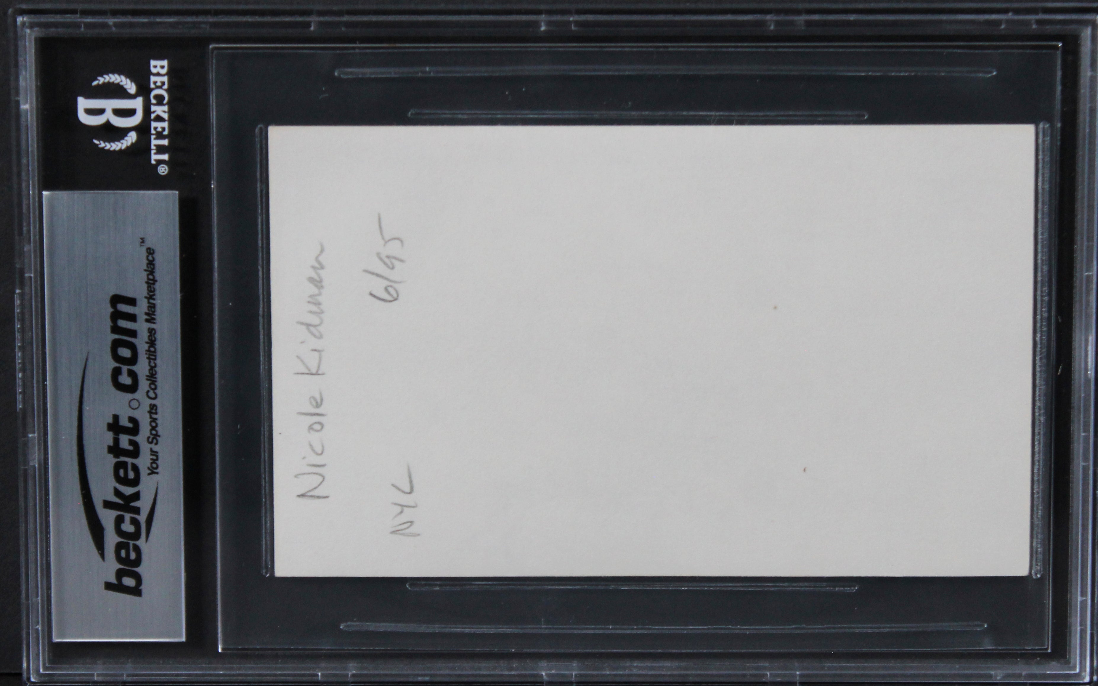 Nicole Kidman Moulin Rouge Authentic Signed 3x5 Index Card BAS Slabbed