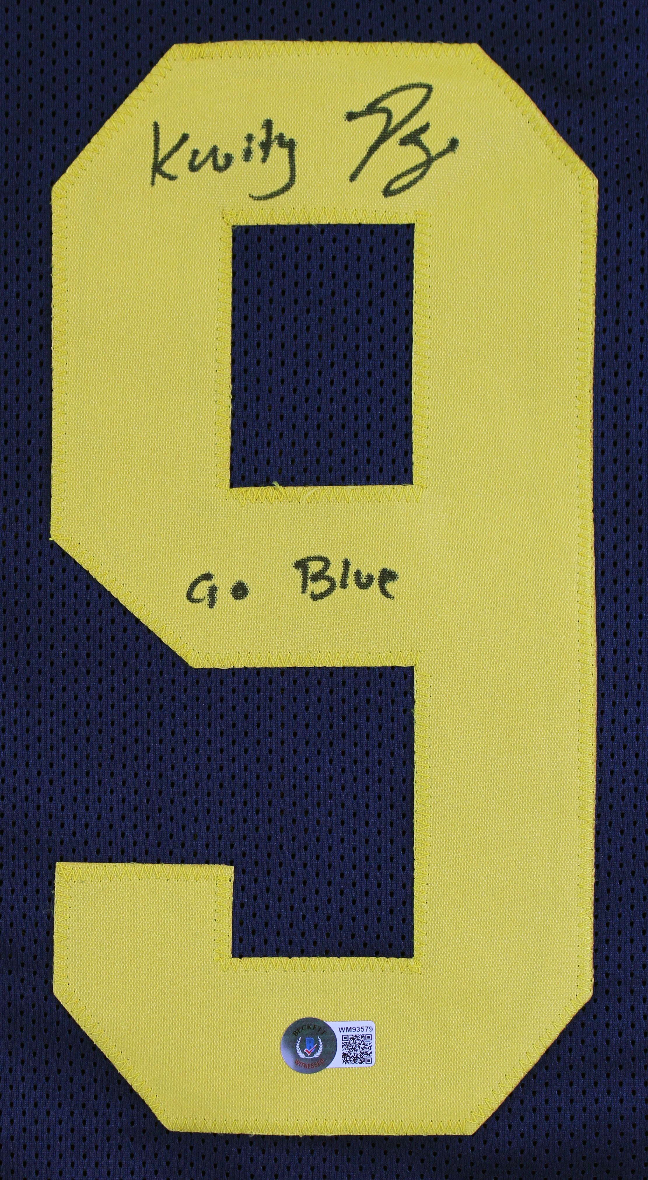 Michigan Kwity Paye "Go Blue" Signed Navy Blue Pro Style Jersey BAS Witnessed