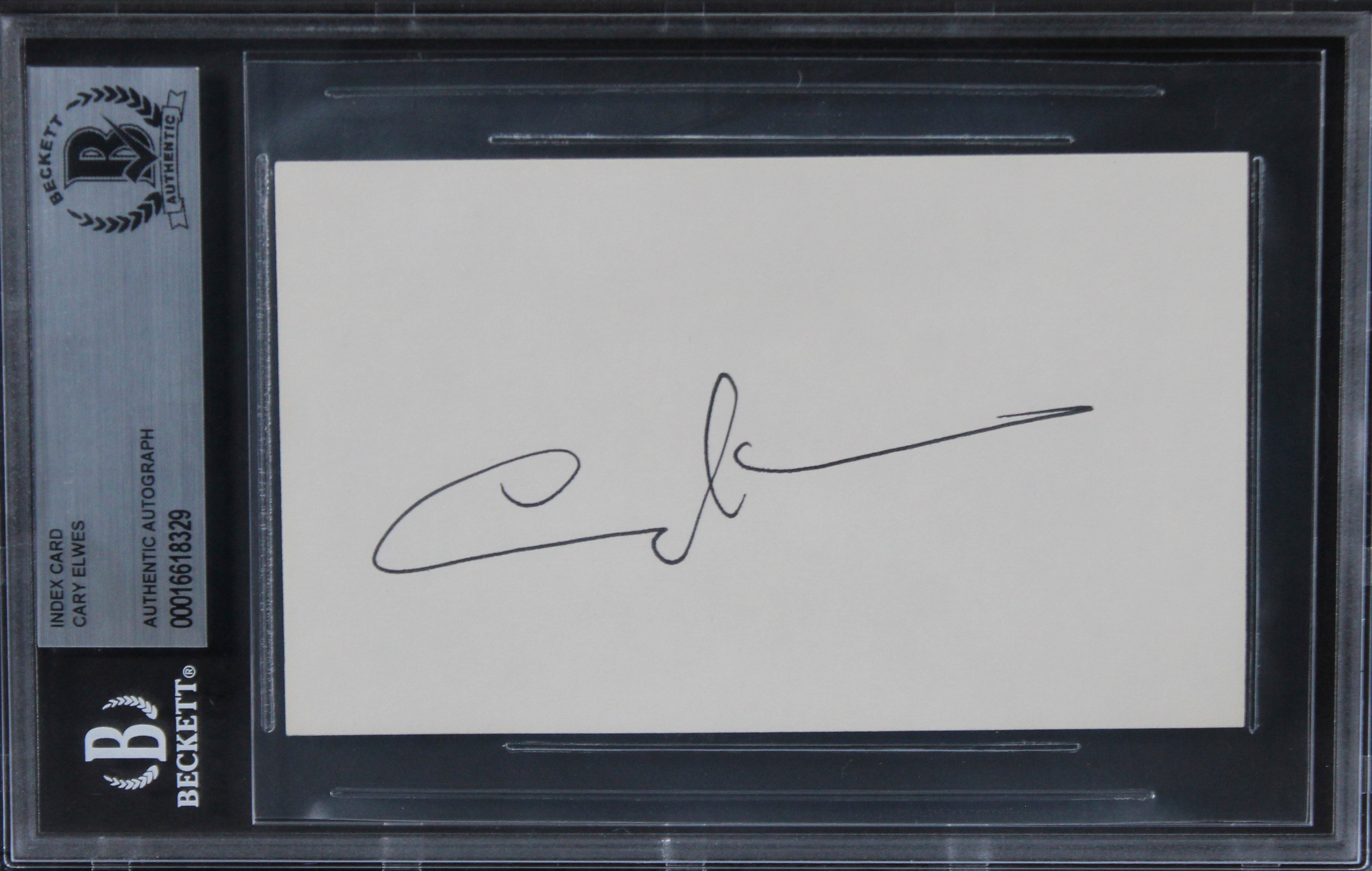 Cary Elwes The Princess Bride Authentic Signed 3x5 Index Card BAS Slabbed