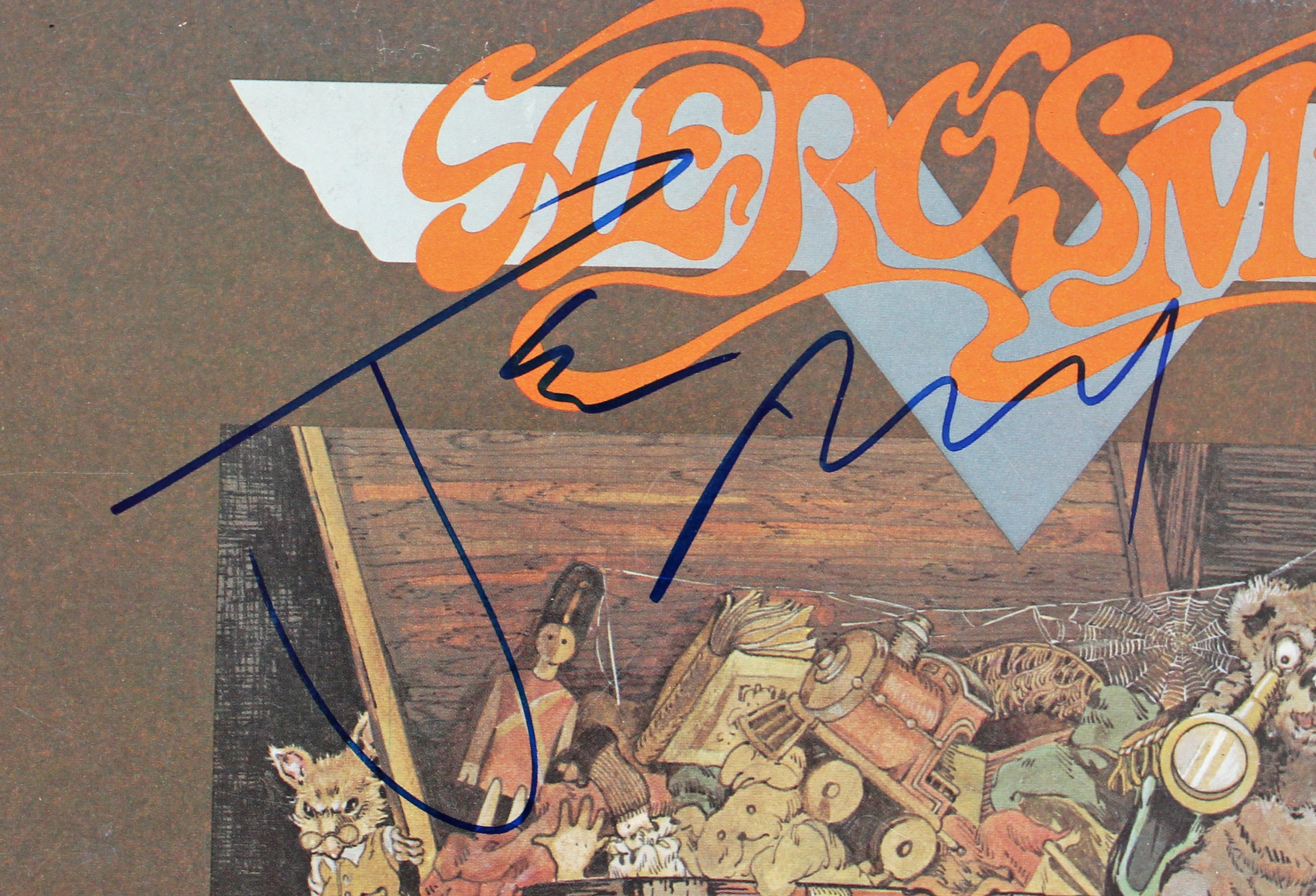 Aerosmith (5) Tyler, Perry, Hamilton +2 Signed Album Cover BAS #AC33924