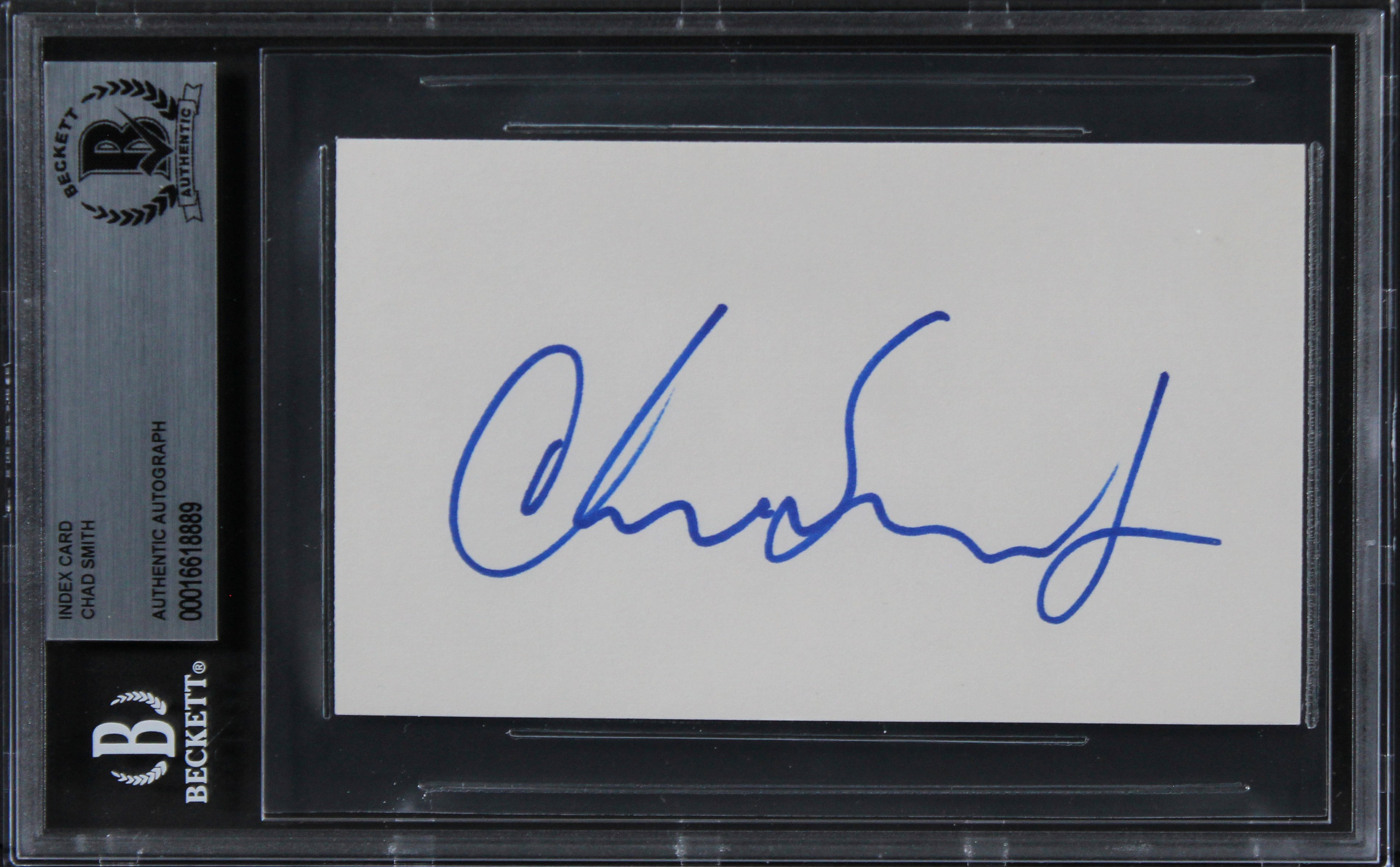 Chad Smith Red Hot Chili Peppers Authentic Signed 3x5 Index Card BAS Slabbed