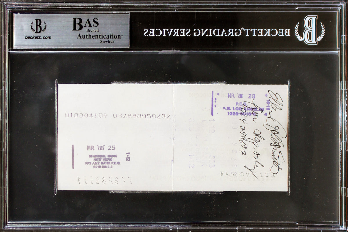 Madonna Authentic Signed 2.75x6 Personal Check Dated March 27, 1988 BAS Slabbed