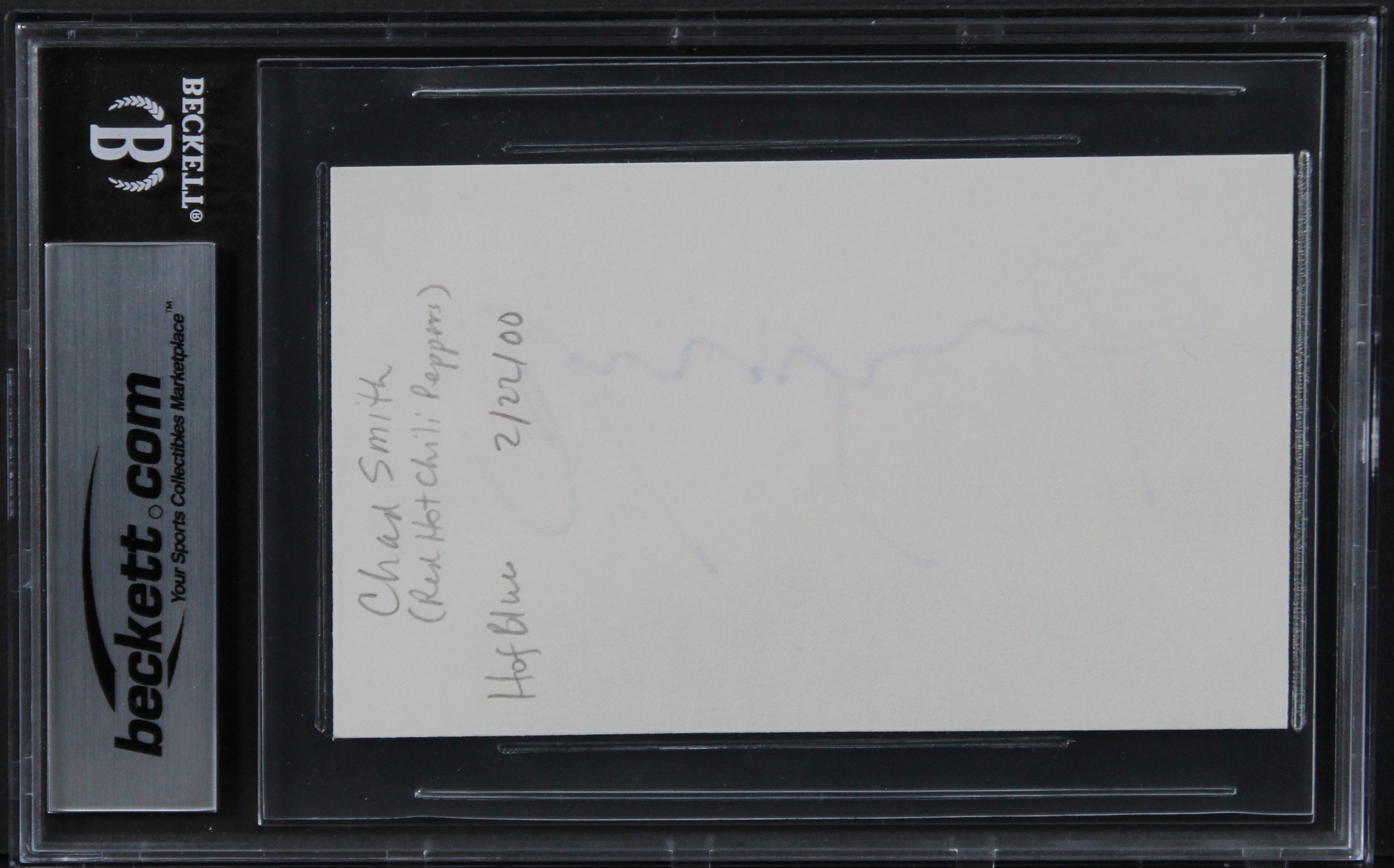 Chad Smith Red Hot Chili Peppers Authentic Signed 3x5 Index Card BAS Slabbed