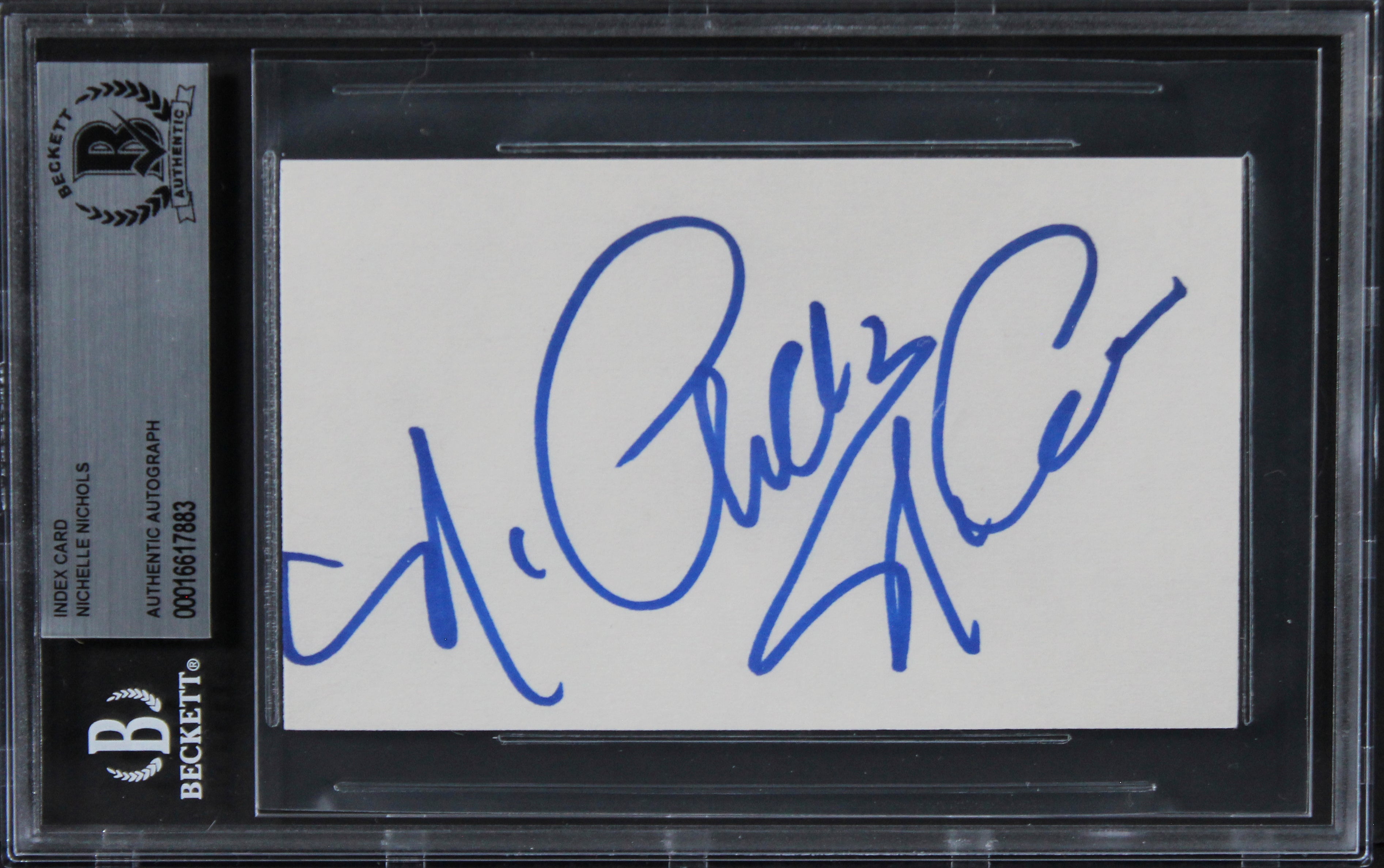 Nichelle Nichols Star Trek Authentic Signed 3x5 Index Card BAS Slabbed